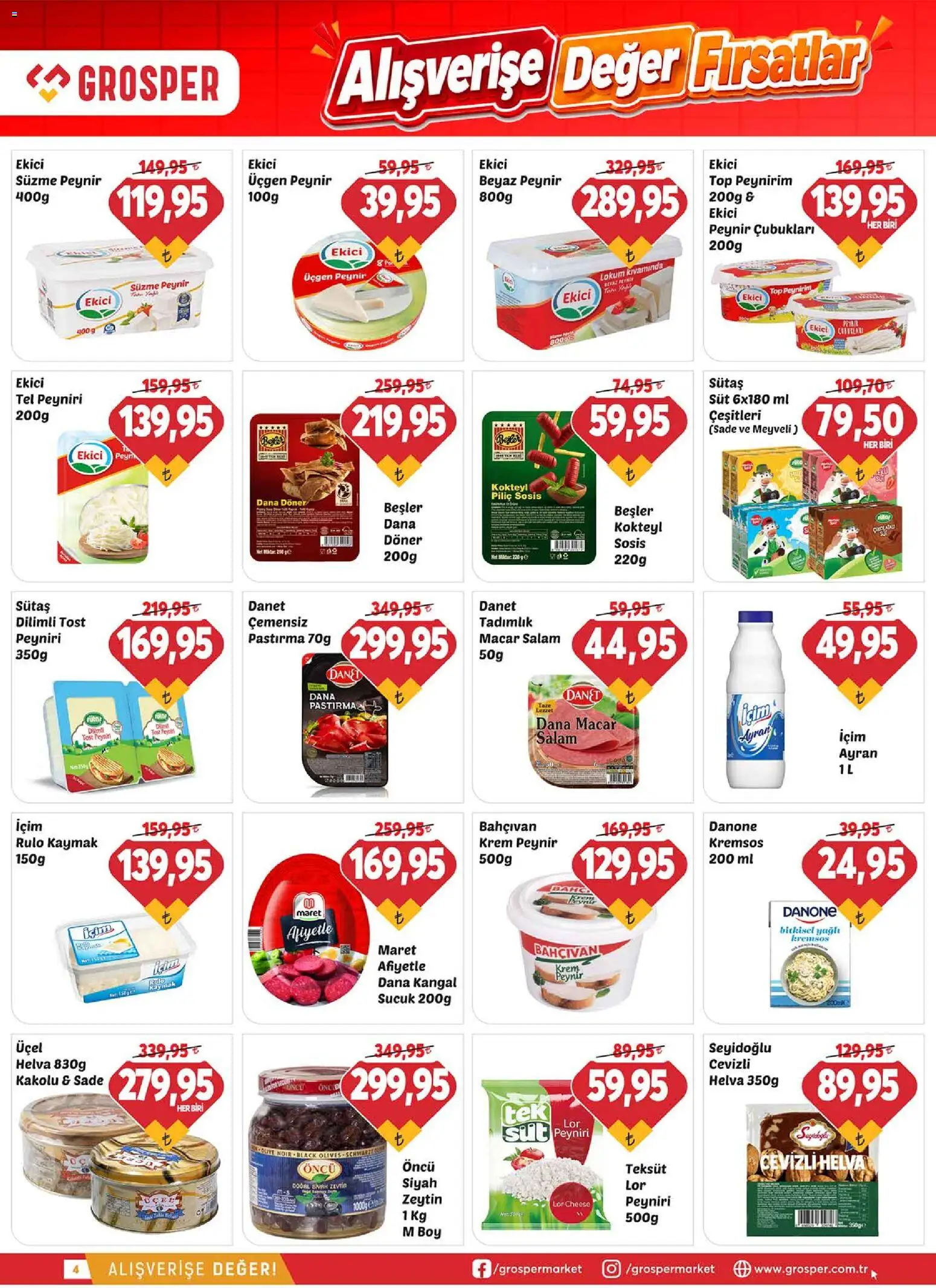 Grosper Katalog - 16 Eylül 2026 tarihinden itibaren geçerlidir | Sayfa: 4 | Ürünler: Ekici, Süzme peynir, Zeytin, Sucuk