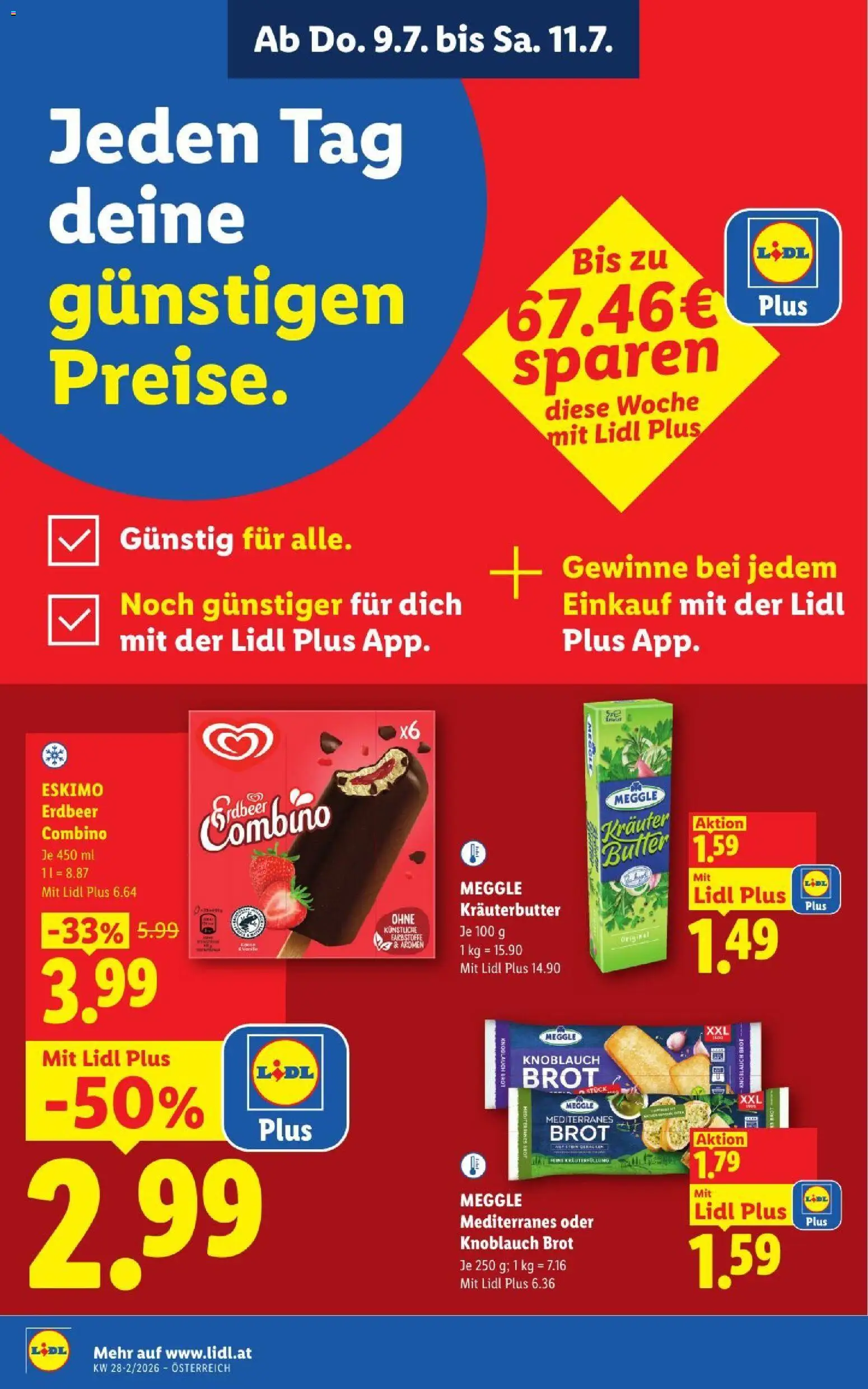 Lidl - Flugblatt gültig ab 09.07.2026 | Seite: 2 | Produkte: Knoblauch, Butter, Brot