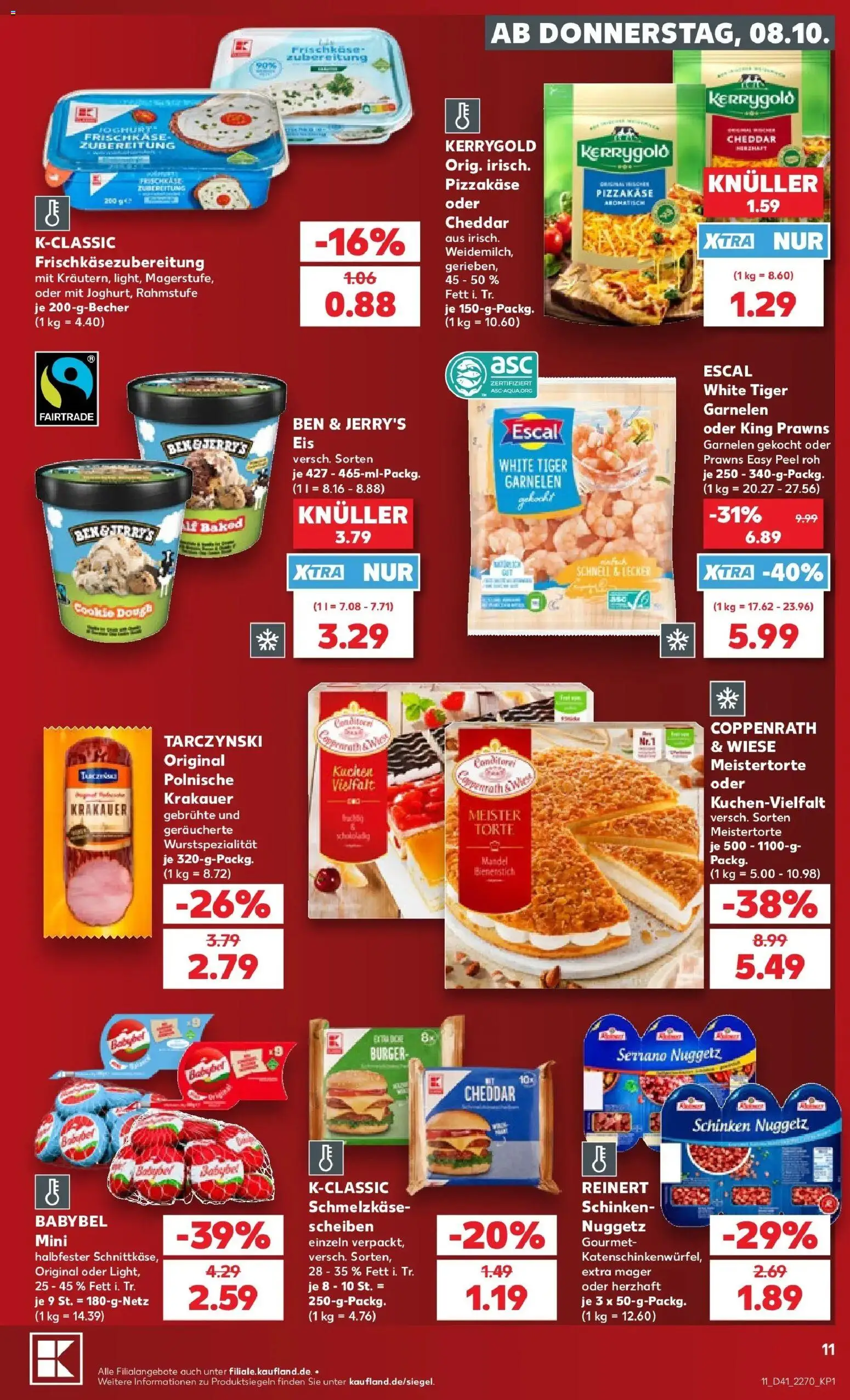 Prospekt Kaufland ab 08.10.2026 » Angebote Online zum Blättern | Seite: 11 | Produkte: Joghurt, Burger, Babybel, Frischkase