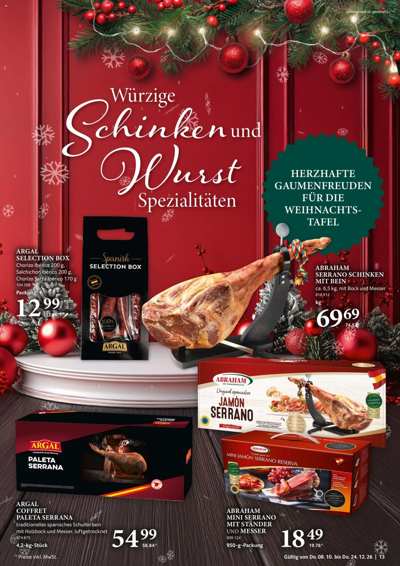 Selgros Feine Geschenke – gültig ab 08.10.2026 | Seite: 13 | Produkte: Spezialitäten, Box, Serrano schinken, Schinken