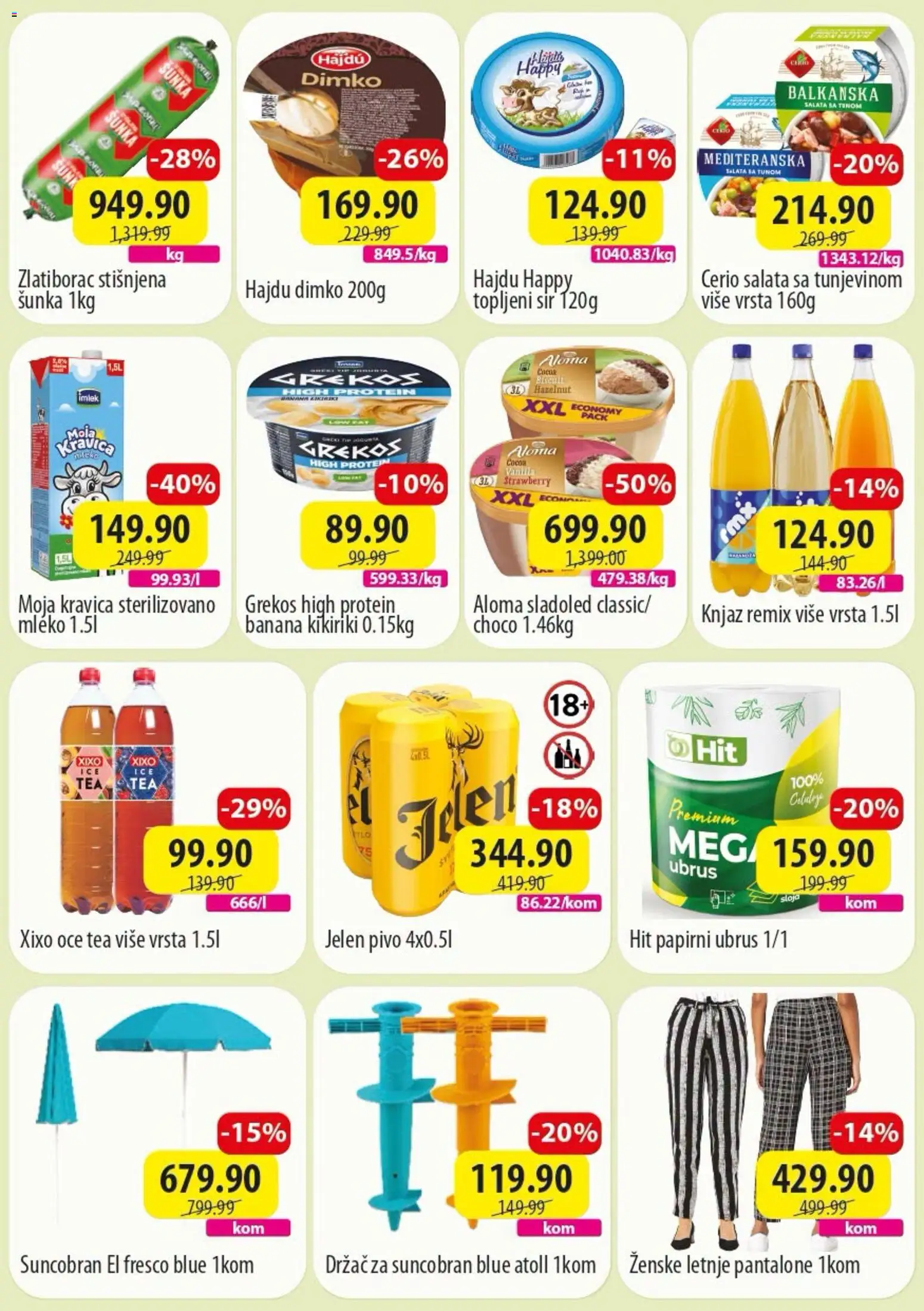 Senta Promet katalog - važi od 27.07.2026 | Strana: 2 | Proizvode: Protein, Sladoled, Kikiriki, Suncobran