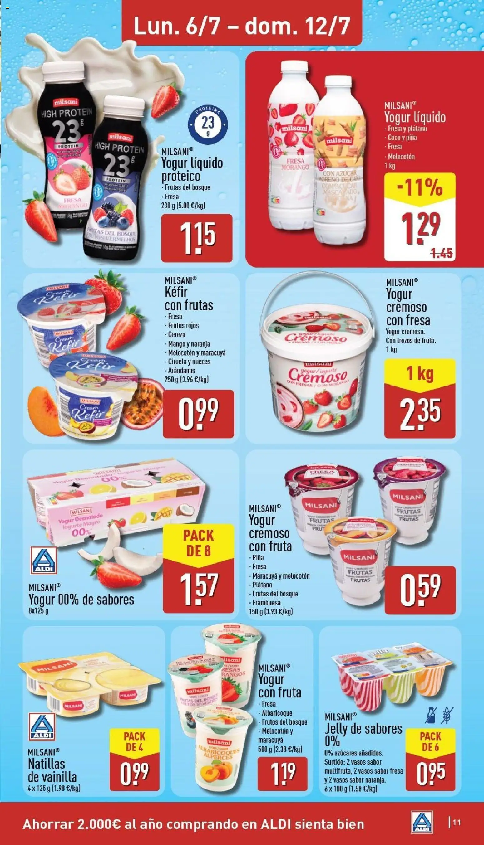 Aldi folleto Península │ válido desde el 06/07/2026 | Página: 11 | Productos: Yogur cremoso, Fresas, Vainilla, Mango