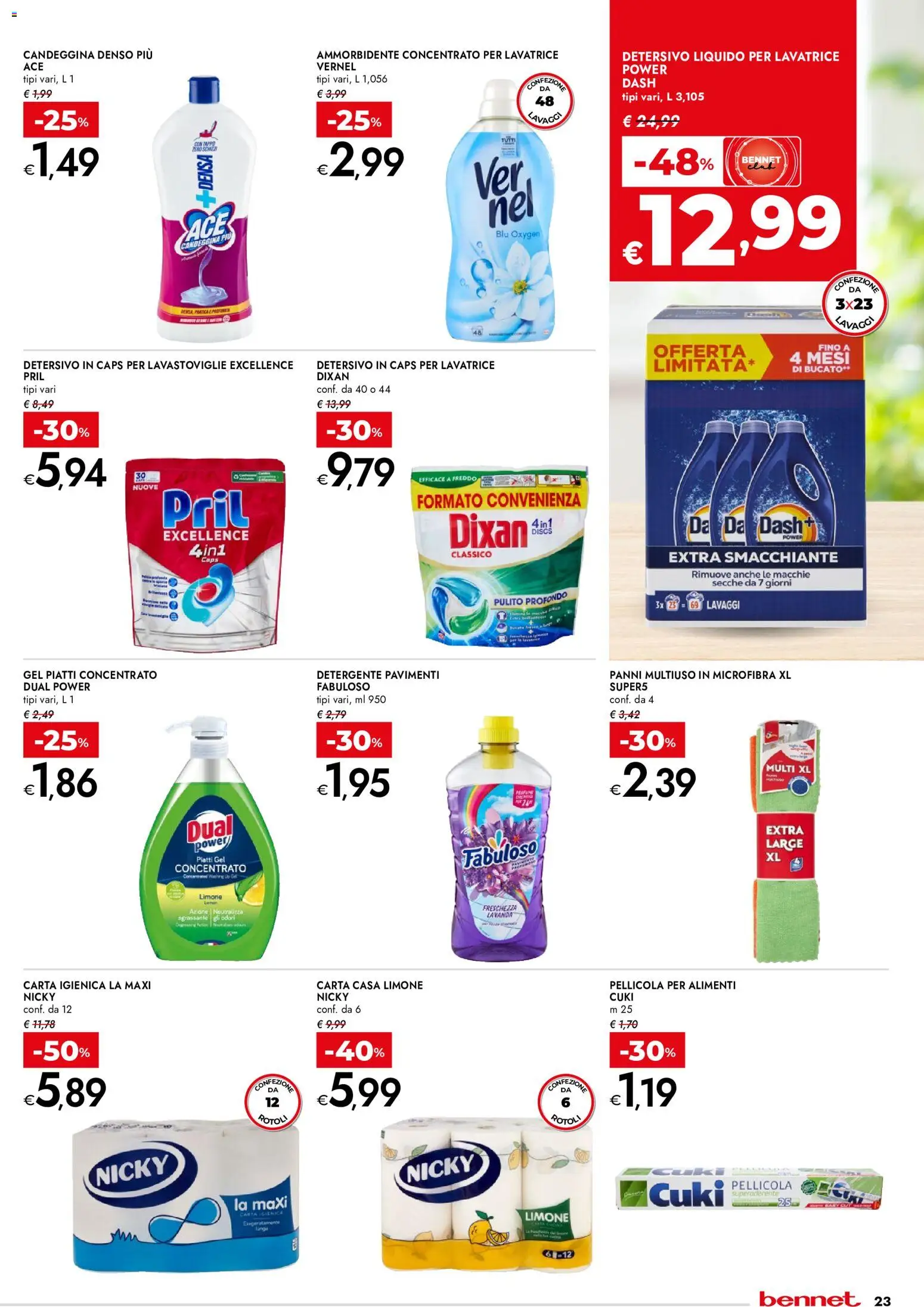 Volantino bennet del 17/09/2026 | Pagina: 23 | Prodotti: Ammorbidente, Lavastoviglie, Lavanda, Panni