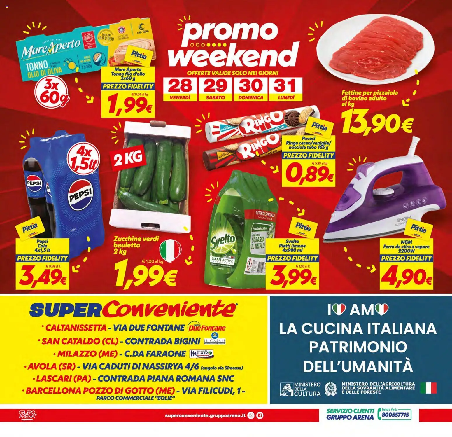 Volantino SuperConveniente del 21/08/2026 | Pagina: 28 | Prodotti: Bovino, Piatti, Tubo, Zucchine