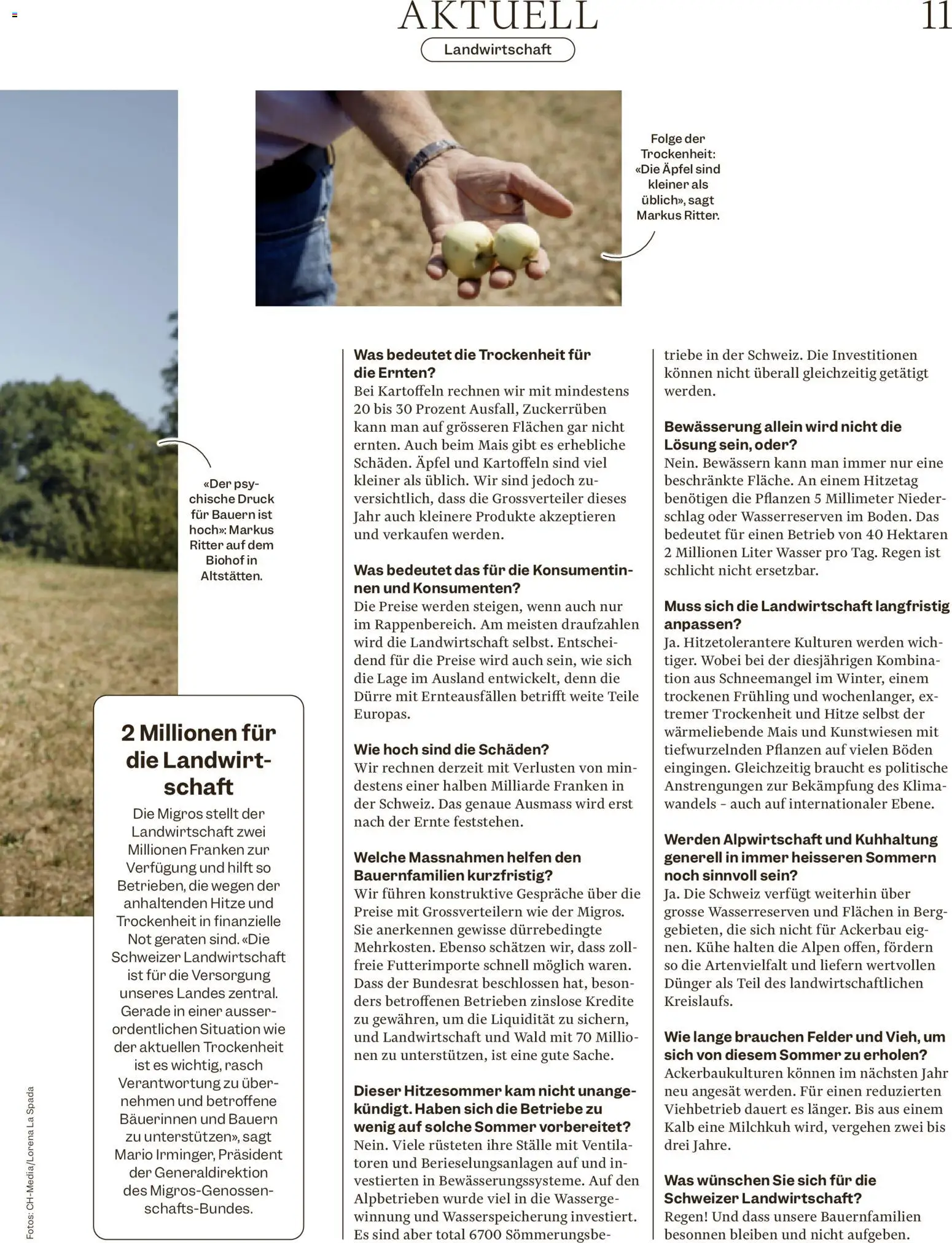Migros aktionen Magazin – gültig ab 02.09.2026 | Seite: 11 | Produkte: Mais, Äpfel, Kartoffeln, Wasser