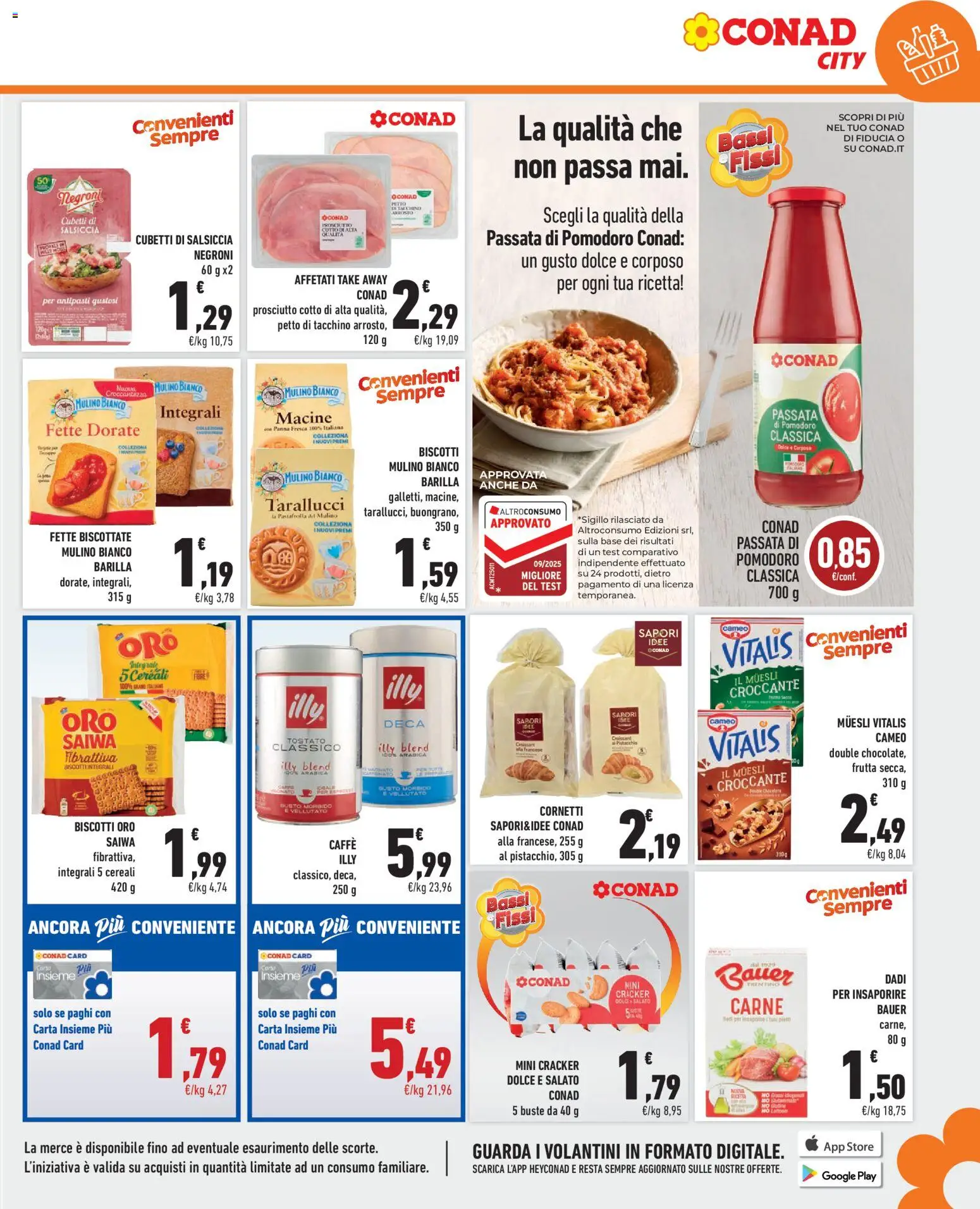 Volantino Conad del 11/09/2026 | Pagina: 5 | Prodotti: Pomodoro, Prosciutto, Cracker, Carne