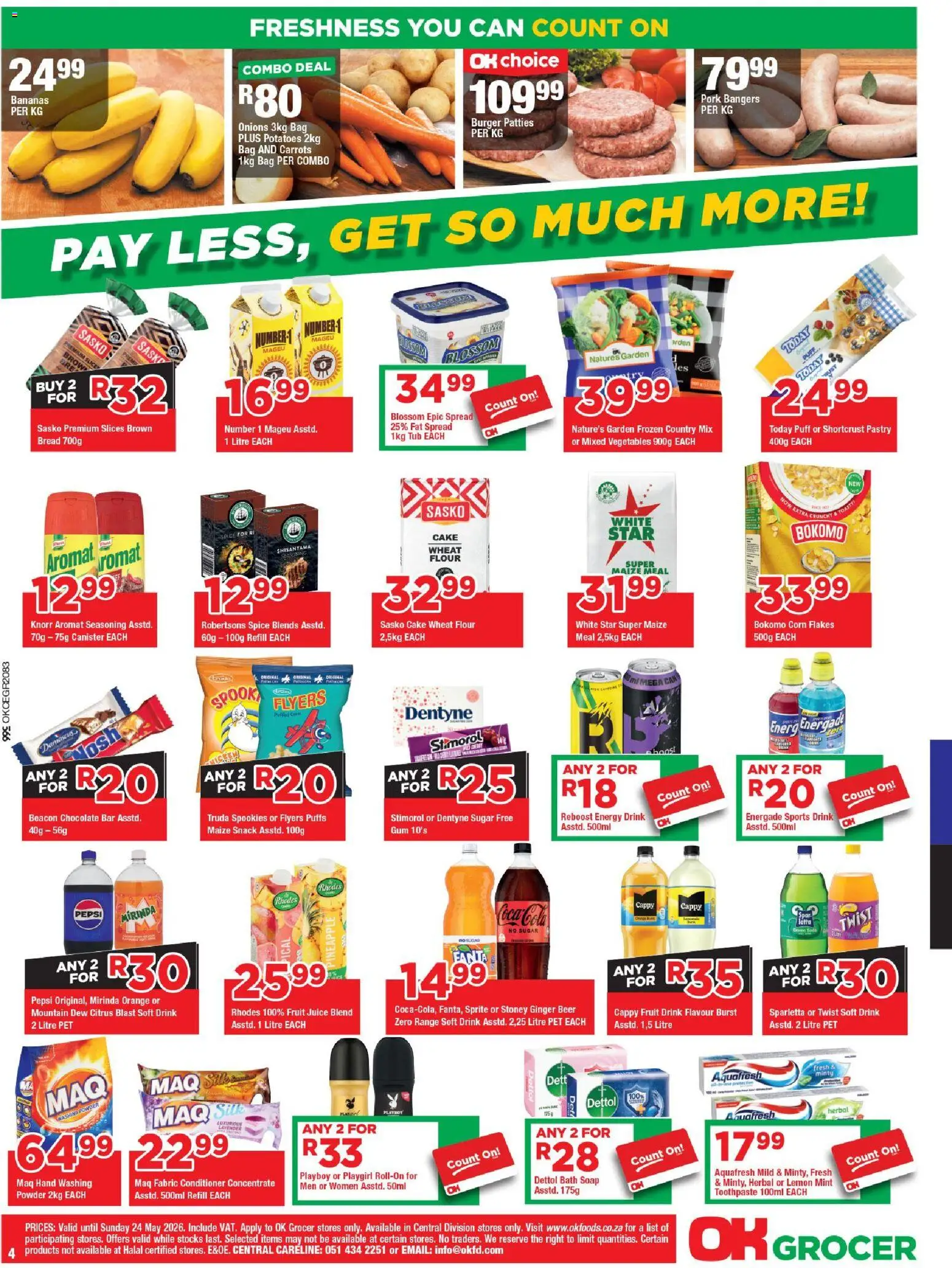 New OK Foods catalogue – valid from 13.05.2026 | Page: 4 | Products: Seasoning, Aromat, Vegetables, Fruit