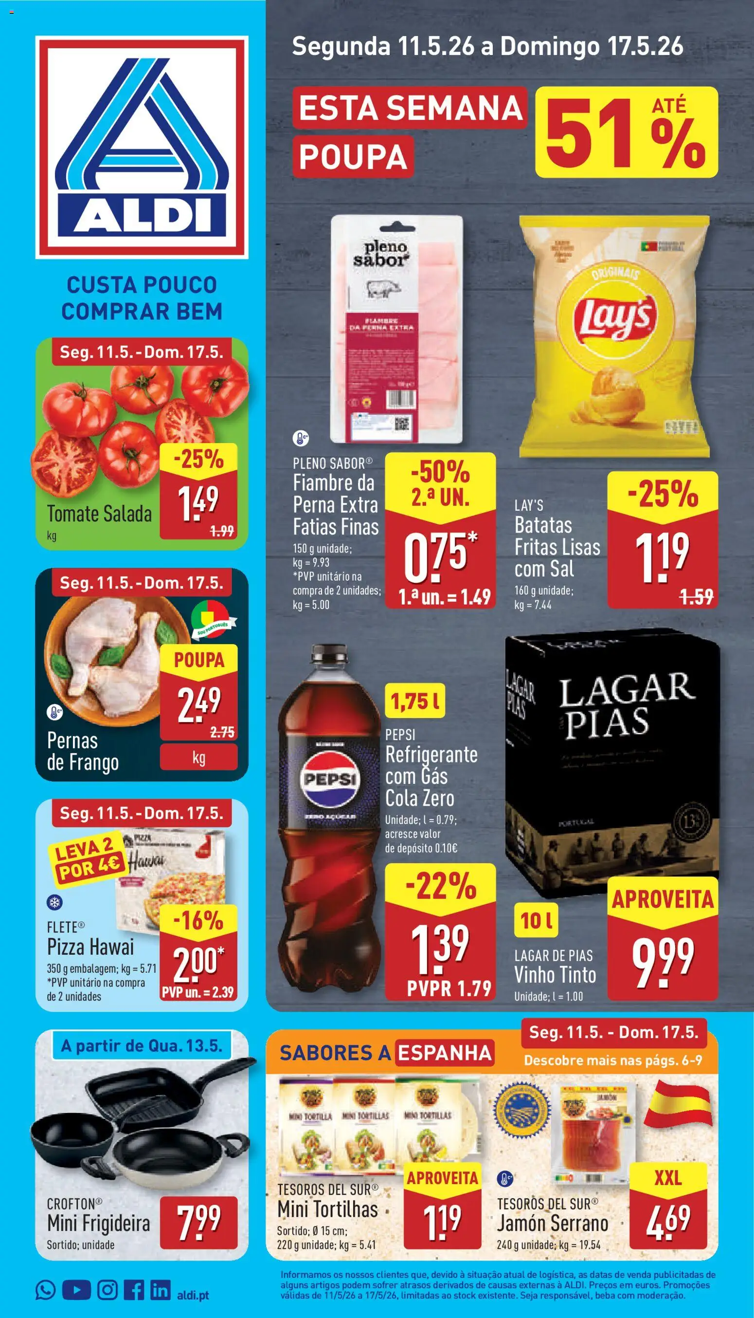 Aldi folheto | 11/05/2026 |  🎉 Como obter um desconto limitado? Poupe ainda hoje! | Portugal
