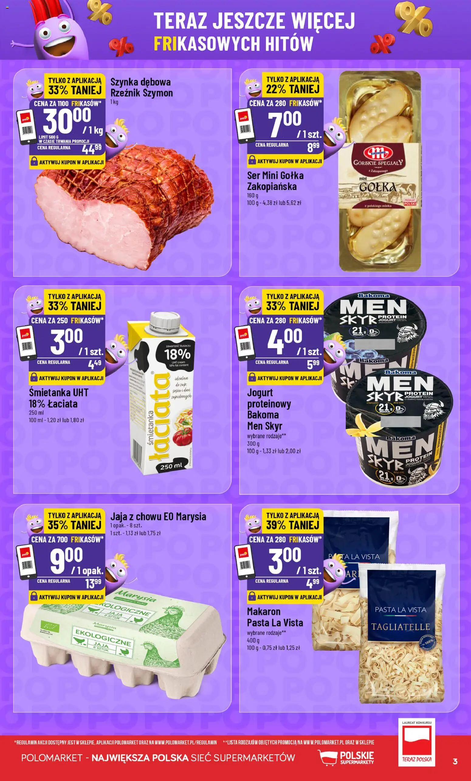 POLOmarket gazetka - Frikasowe Hity od 05.08.2026 | Strona: 3 | Produkty: Ser, Jogurt, Makaron, Jaja