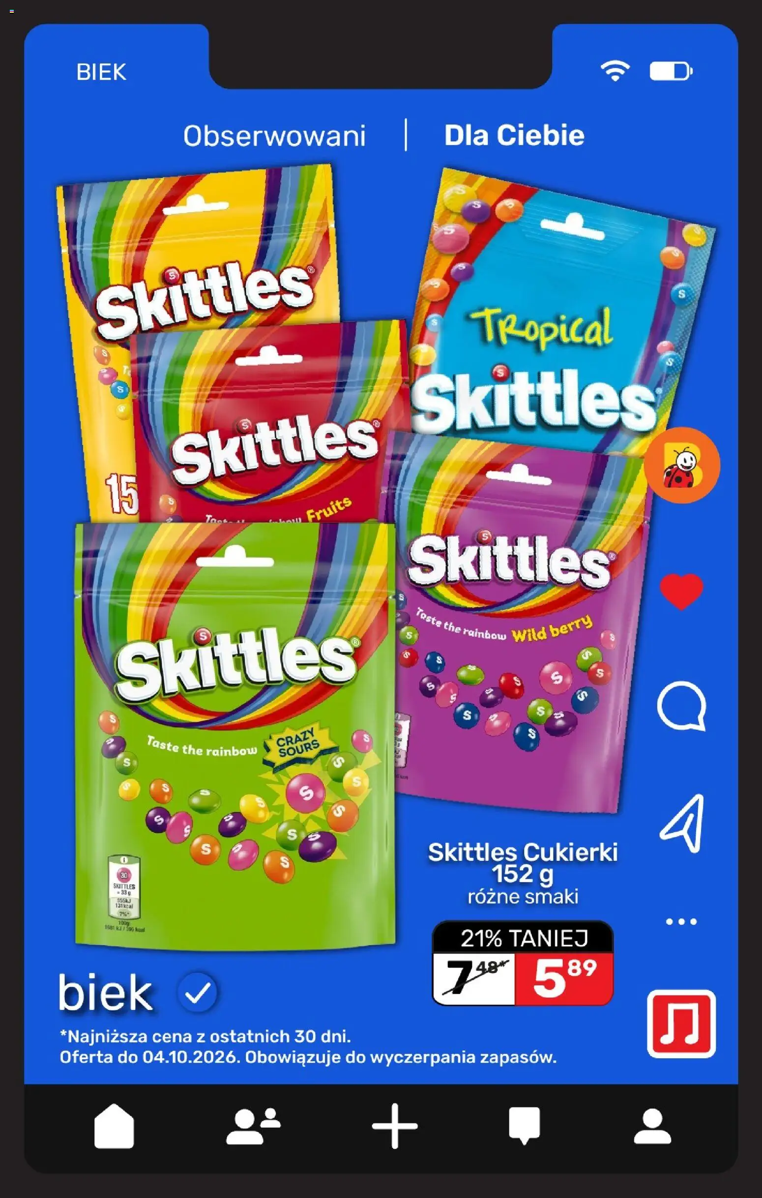 Biedronka Polsko leták - BIEK od 02.10.2026 | Strana: 21 | Produkty: Skittles