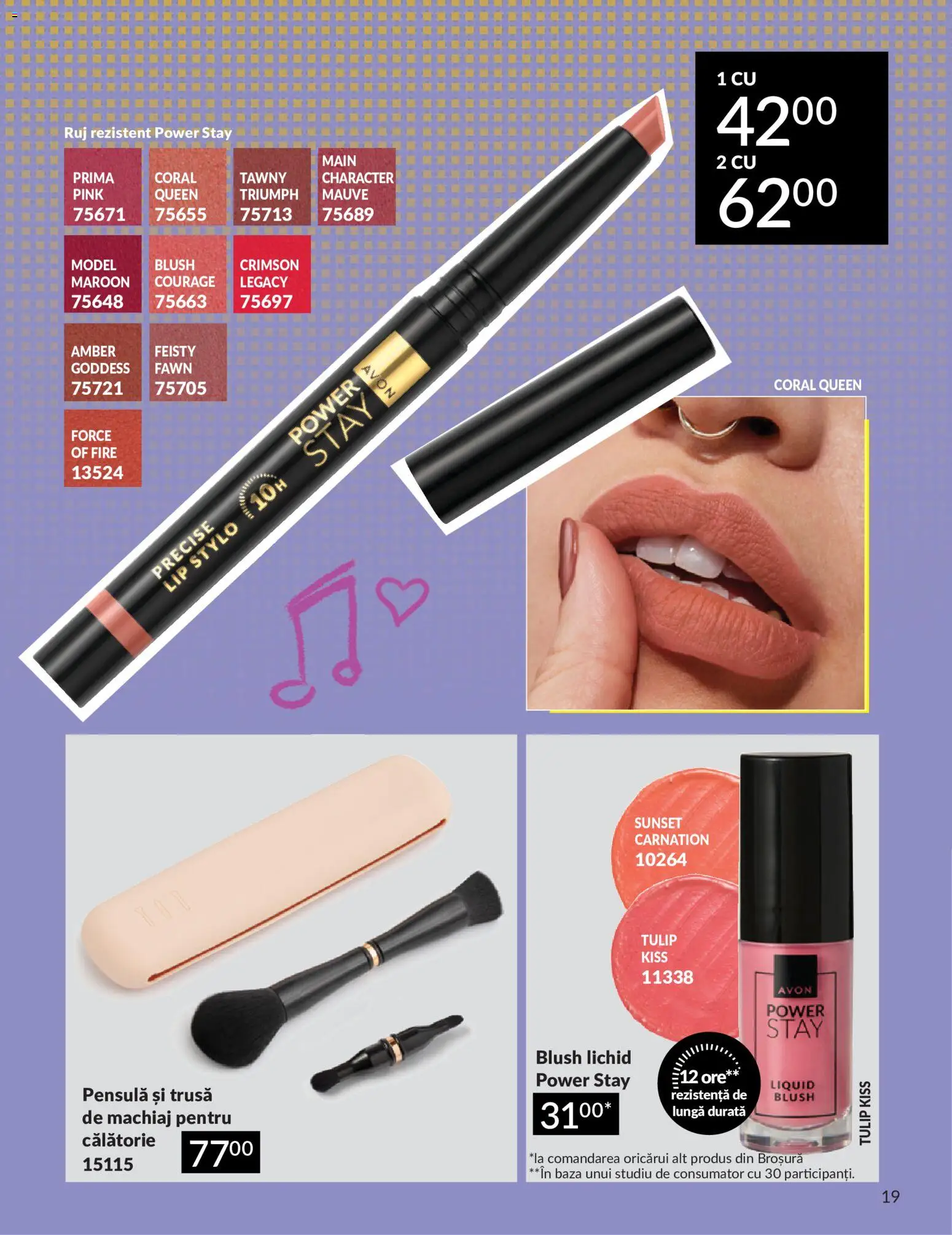 Noul catalog Avon – valabil de la 09.07.2026 | Pagină: 19 | Produse: Machiaj, Blush, Ruj