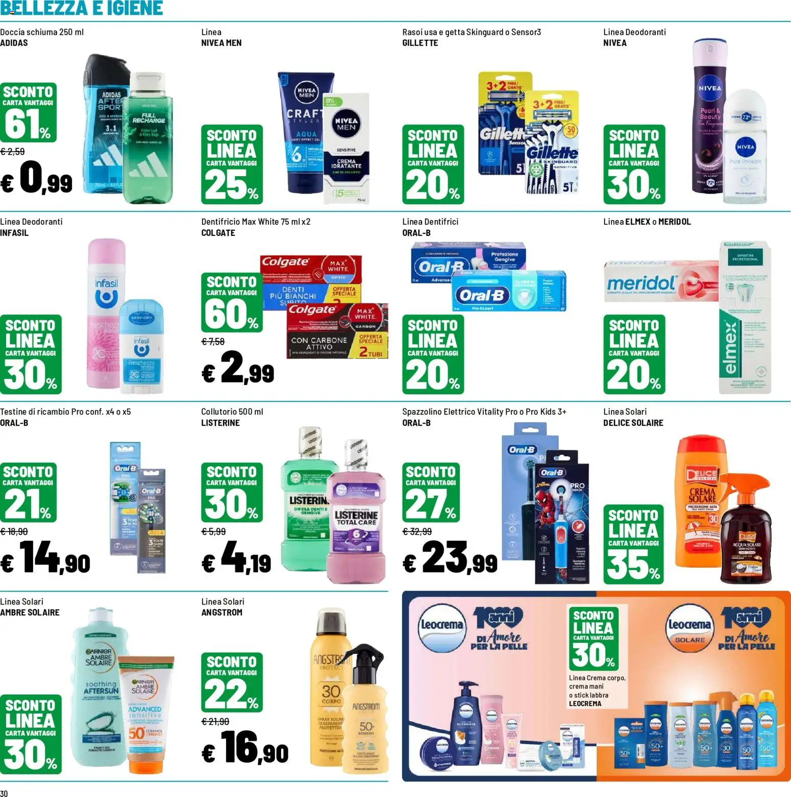 Volantino Iper del 30/07/2026 | Pagina: 30 | Prodotti: Crema, Collutorio, Acqua, Spazzolino elettrico