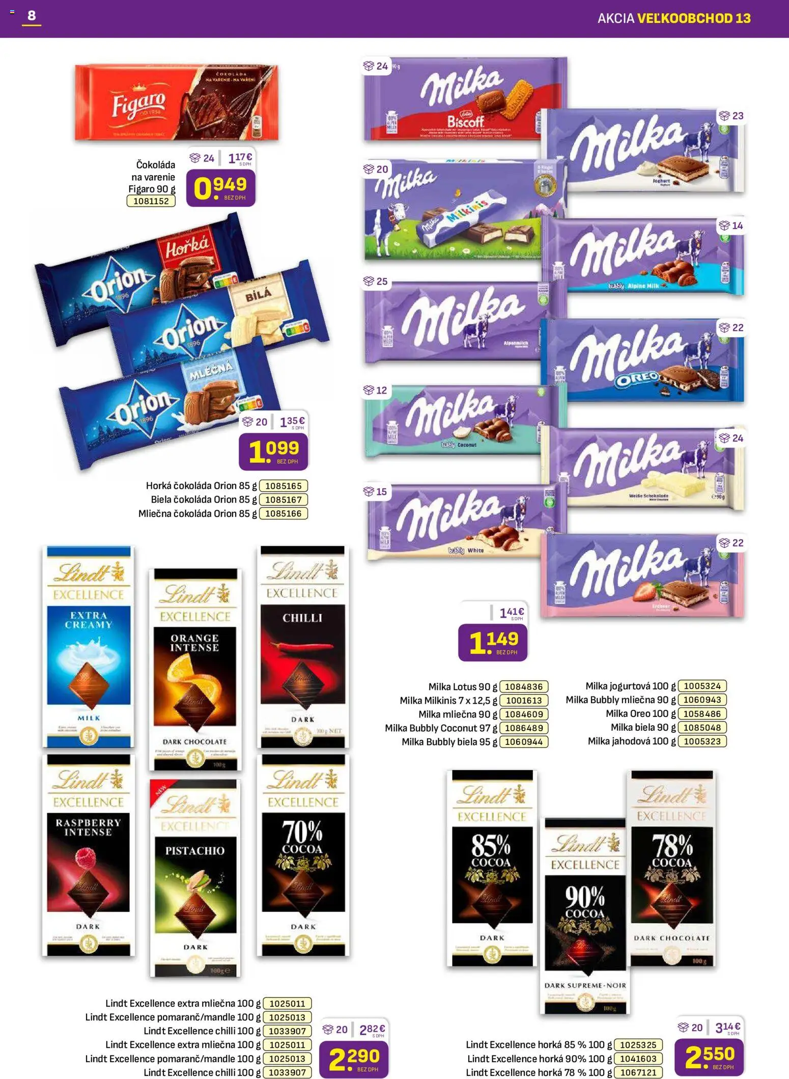 Nové Libex akcie – leták je platný od 29.06.2026 | Strana: 8 | Produkty: Chilli, Lindt, Čokoláda, Milka