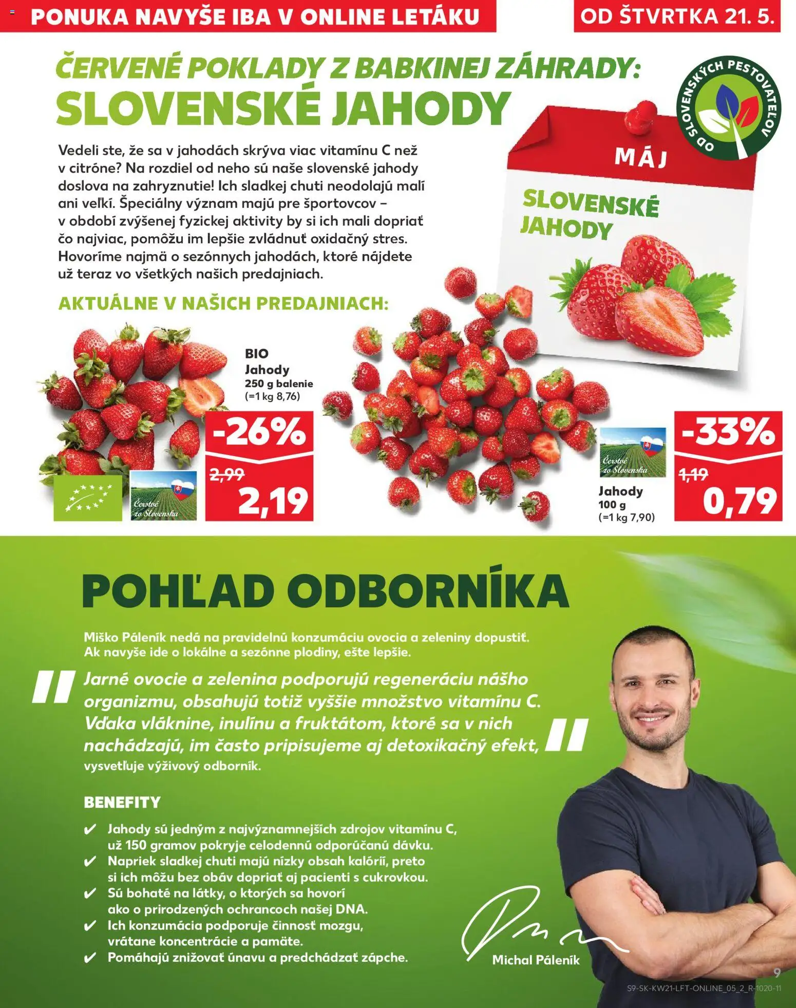 Nové Kaufland akcie – leták je platný od 21.05.2026 | Strana: 9 | Produkty: Jahody, Ovocie