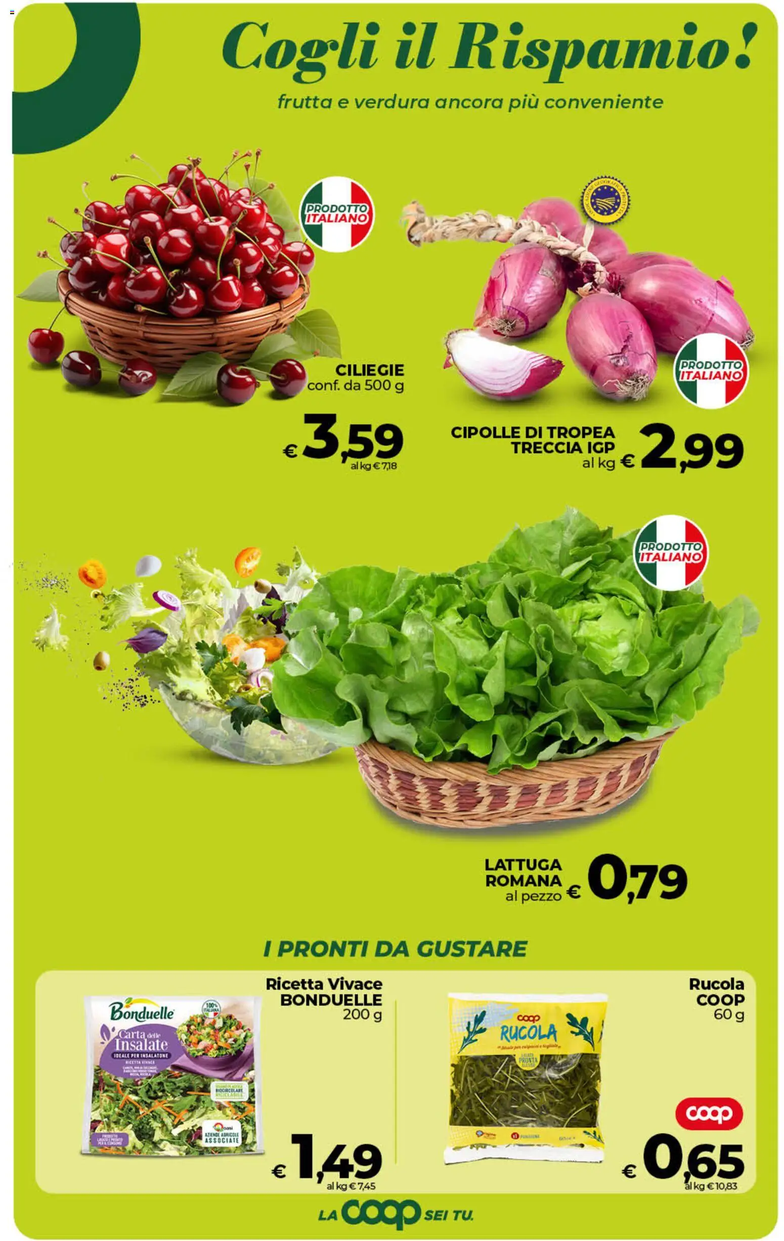 Volantino COOP del 10/07/2026 | Pagina: 19 | Prodotti: Rucola, Cipolle, Frutta, Lattuga