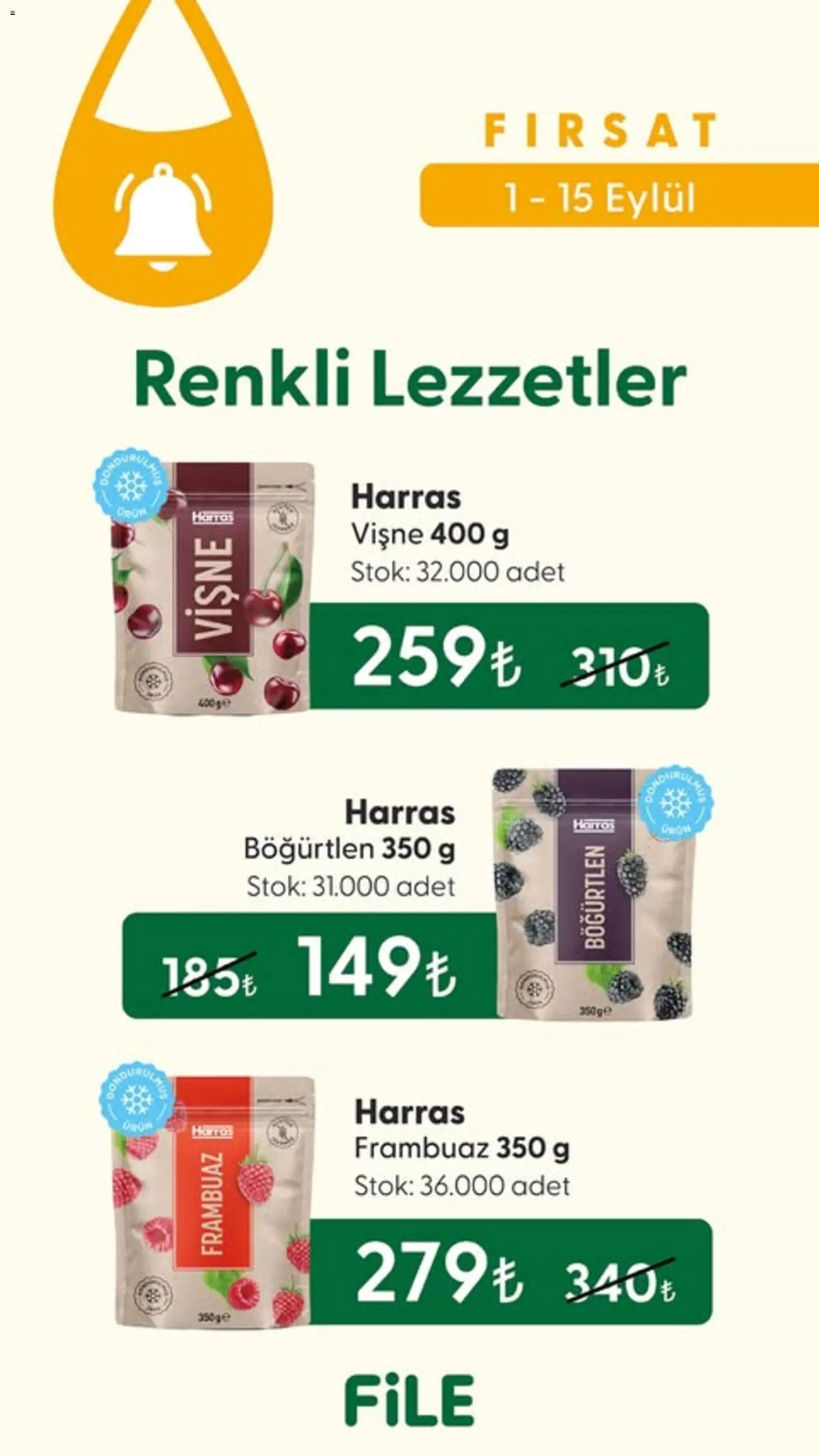 File Market Katalog - 01 Eylül 2026 tarihinden itibaren geçerlidir | Sayfa: 8 | Ürünler: Frambuaz, Vişne, Böğürtlen