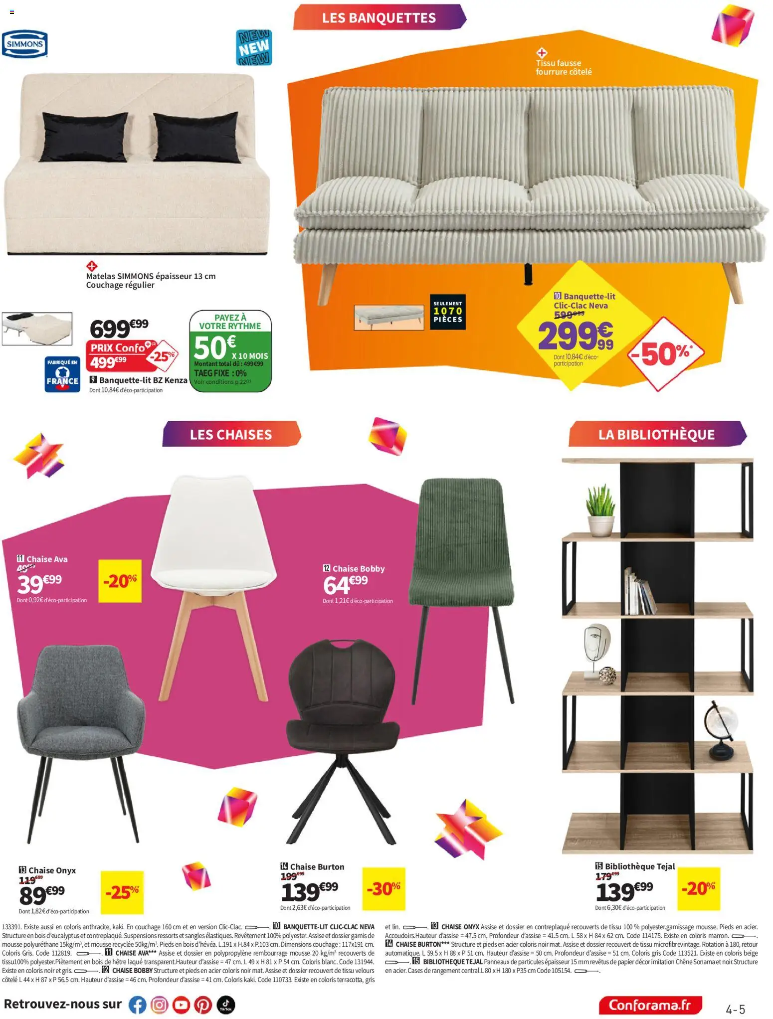{H1} | Page: 5 | Produits: Mousse, Matelas, Laque, Chaise