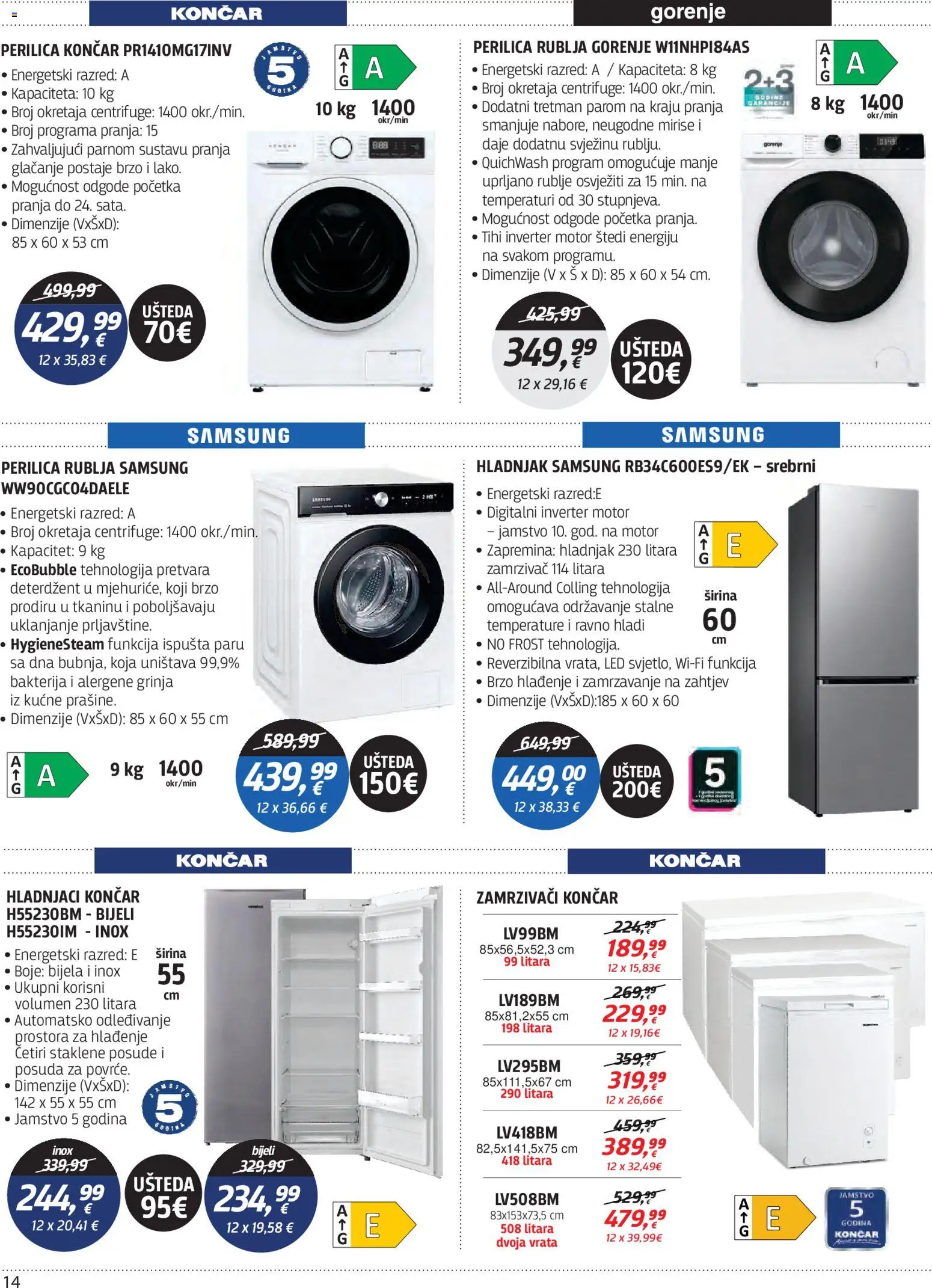 Centar Tehnike katalog | vrijedi od 25.05.2026 | Stranica: 14 | Proizvodi: Deterdžent, Vrata, Hladnjak, Zamrzivač