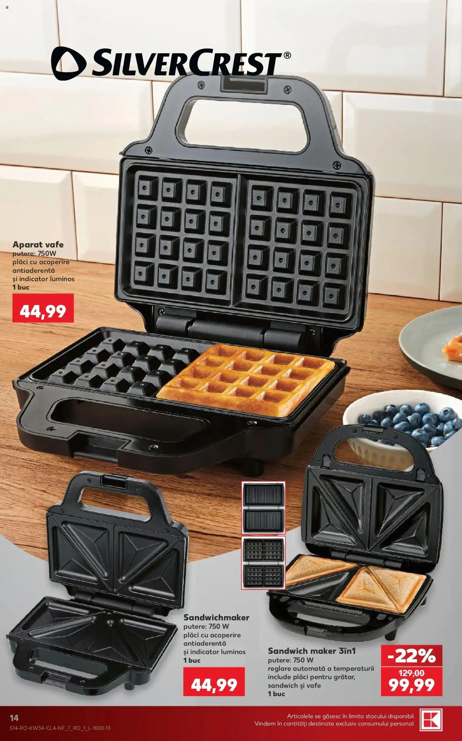 Kaufland Domnesti 19.08.2026 - Revista si Oferta | Pagină: 14 | Produse: Sandwichmaker, Aparat vafe, Vafe, Sandwich Maker