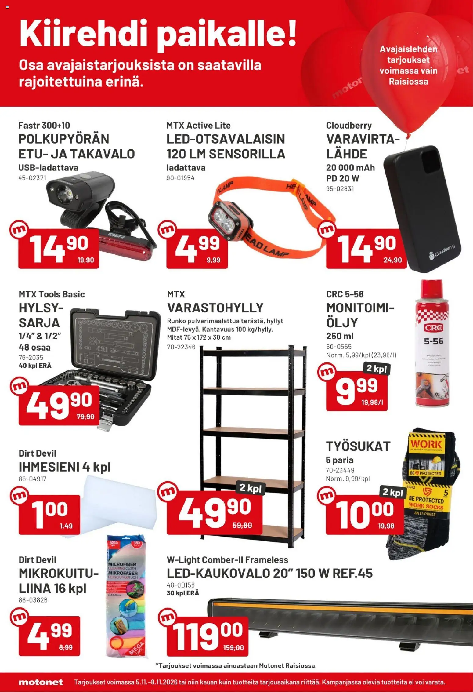 Motonet tarjoukset Raisio – voimassa 05/11/2026 alkaen | Sivu: 2