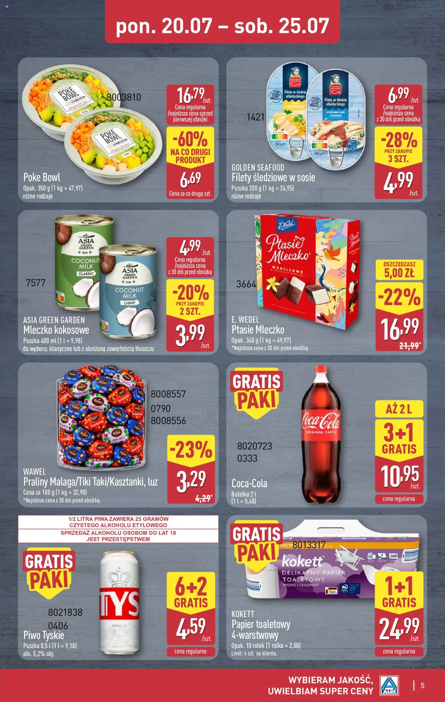 Aldi Polsko leták - Na tani weekend od 23.07.2026 | Strana: 5 | Produkty: Poke bowl