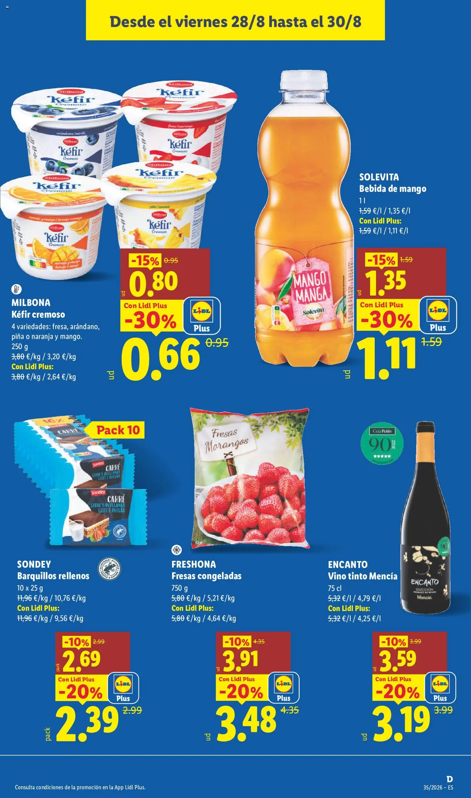 Lidl folleto │ válido desde el 24/08/2026 | Página: 25 | Productos: Kéfir, Barquillos, Fresas, Mango