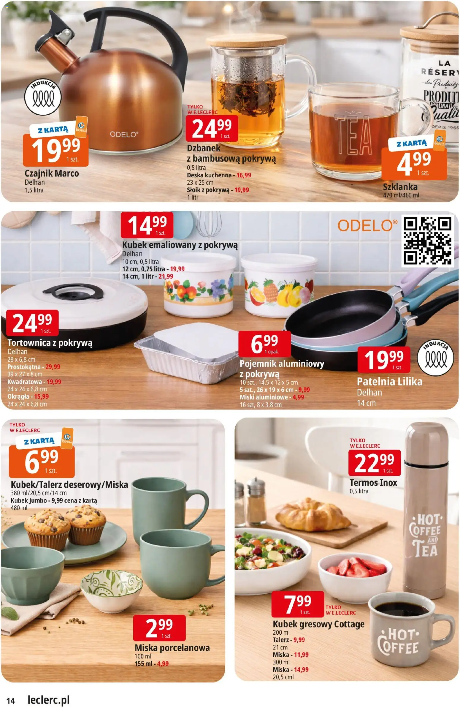 E.Leclerc gazetka - Radom od 10.03.2026 | Strona: 14 | Produkty: Karta, Dzbanek, Czajnik, Patelnia