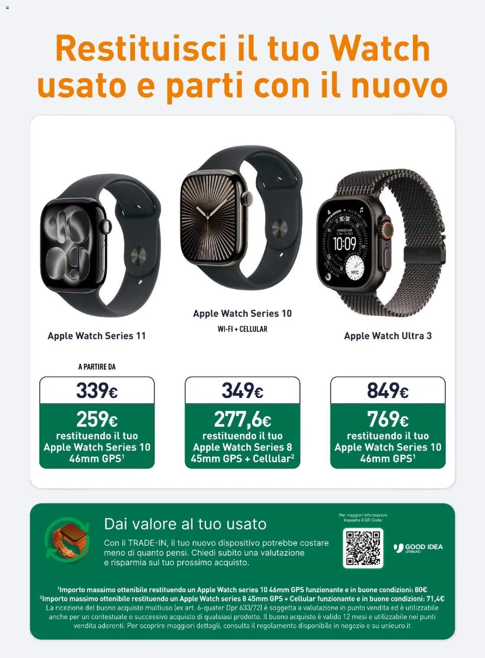 Volantino Unieuro del 20/07/2026 | Pagina: 7 | Prodotti: Apple Watch