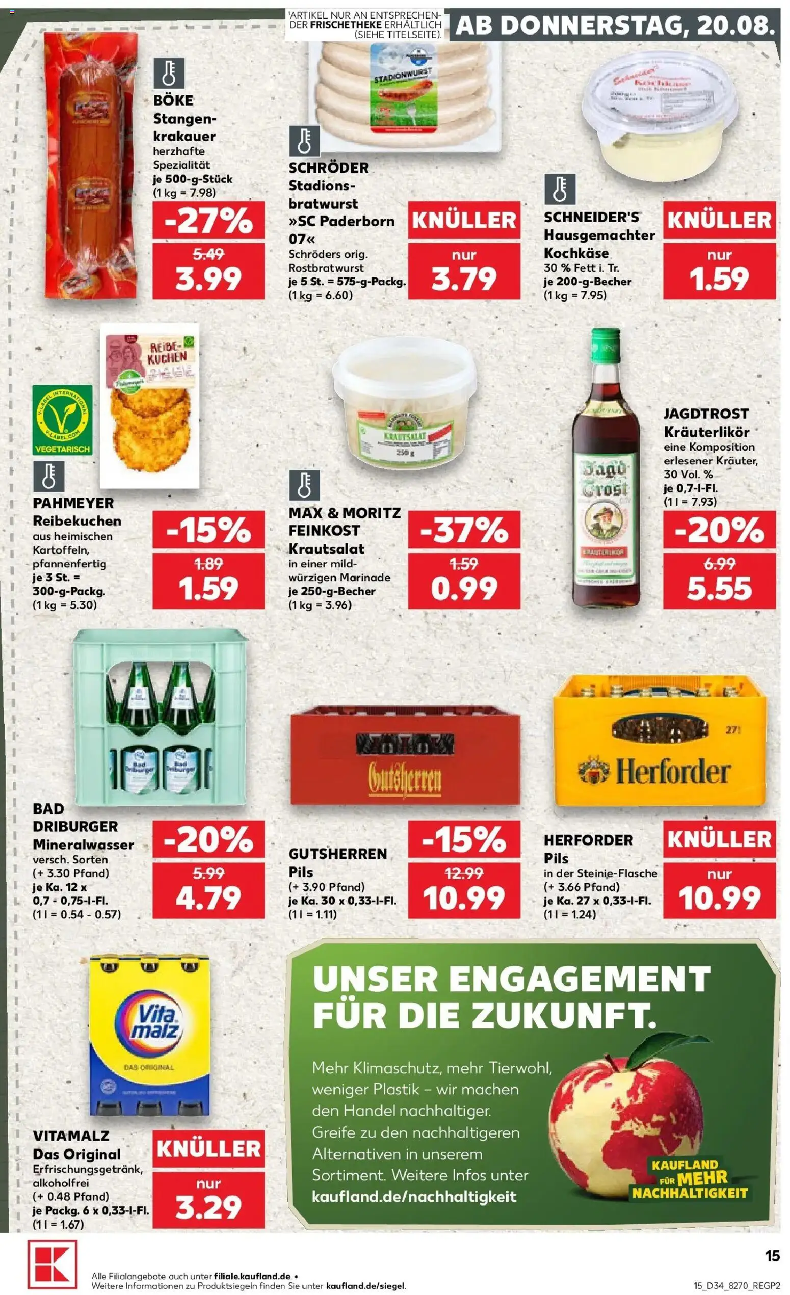 Prospekt Kaufland ab 17.08.2026 » Angebote Online zum Blättern | Seite: 26 | Produkte: Pils, Bratwurst, Mineralwasser, Kuchen
