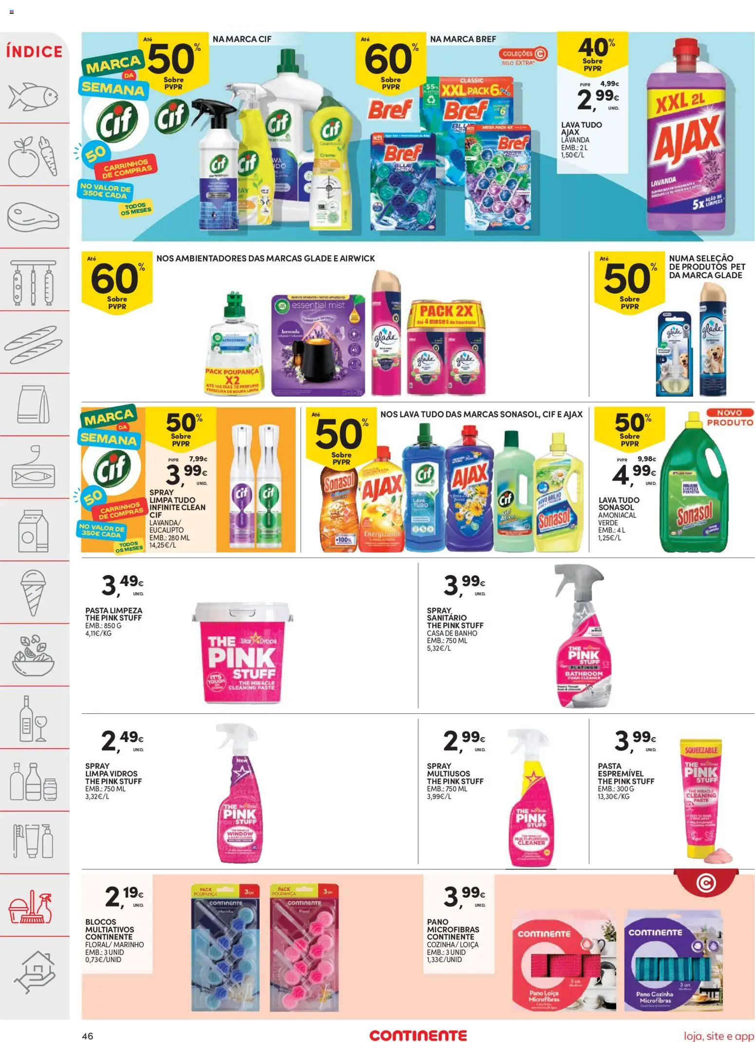 Continente folheto │ válido de 09.06.2026 | Página: 46 | Produtos: Fragrância, Limpa vidros, Casa de banho, Banho