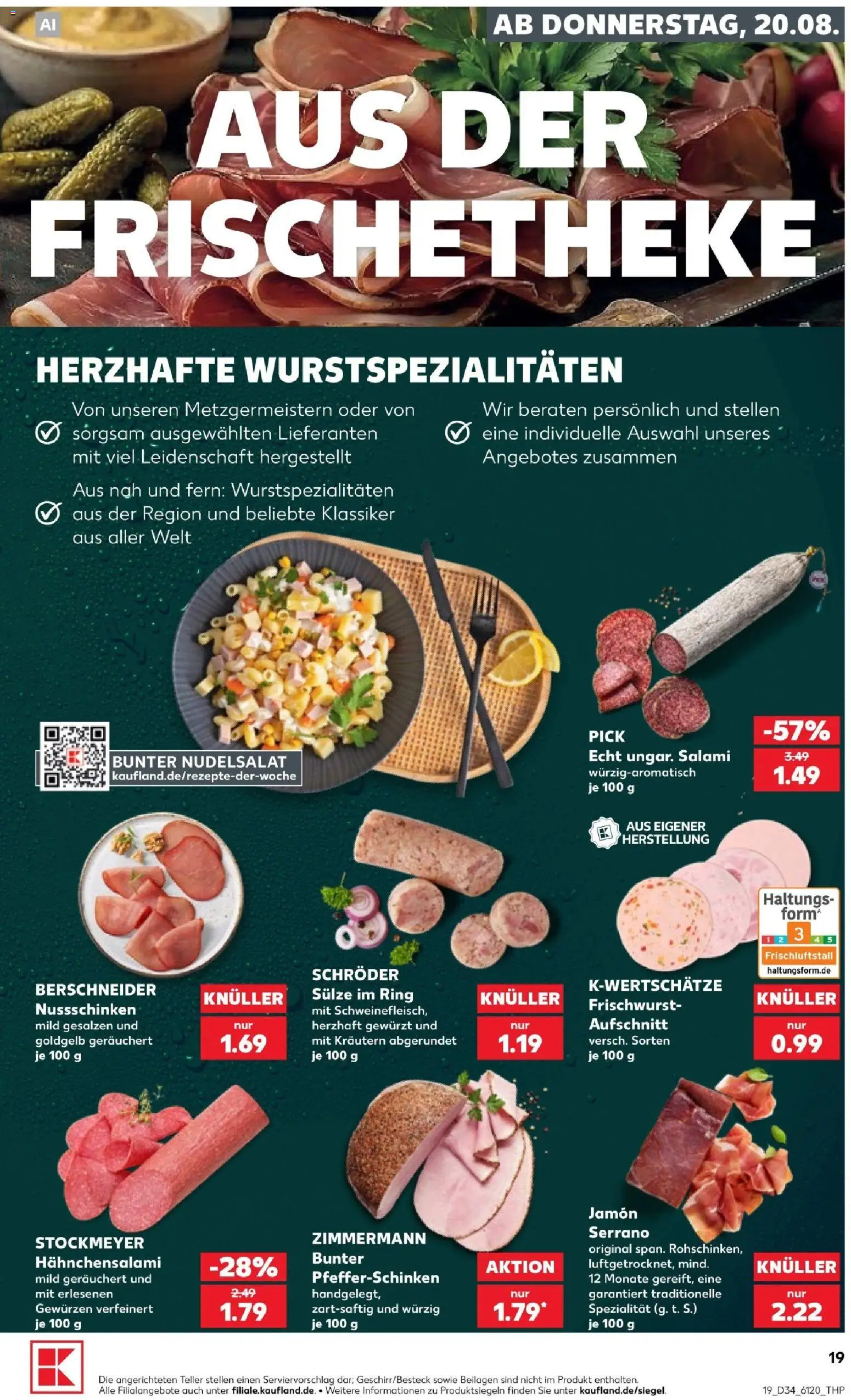 Kaufland Prospekt Bremen – gültig ab 20.08.2026 | Seite: 21 | Produkte: Beilagen, Salami