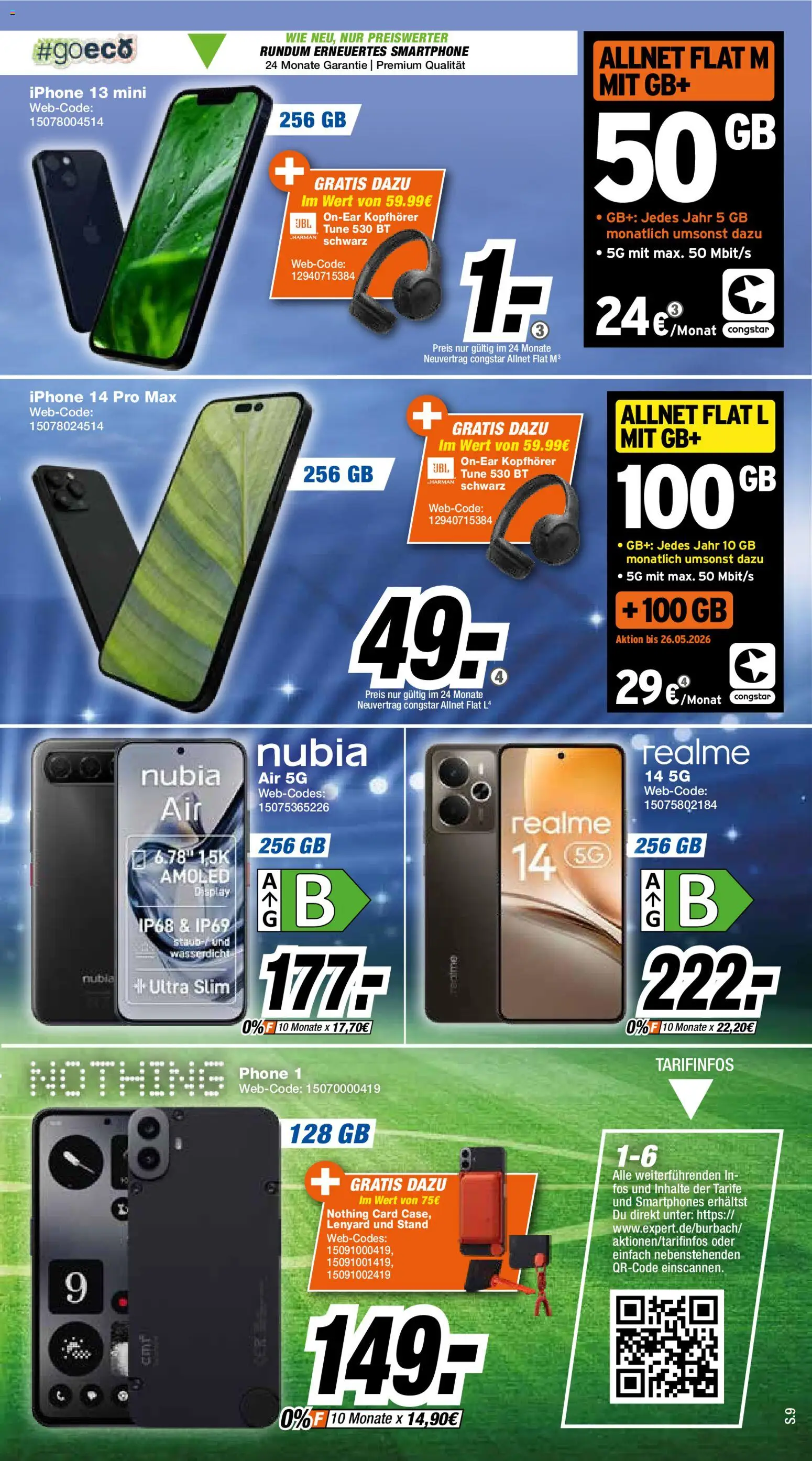 Expert Prospekt Angebote – gültig ab 02.05.2026 | Seite: 9 | Produkte: Smartphones, Iphone, Smartphone, Kopfhörer