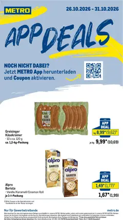 Metro App-Deals ab 26.10.2026 gültig