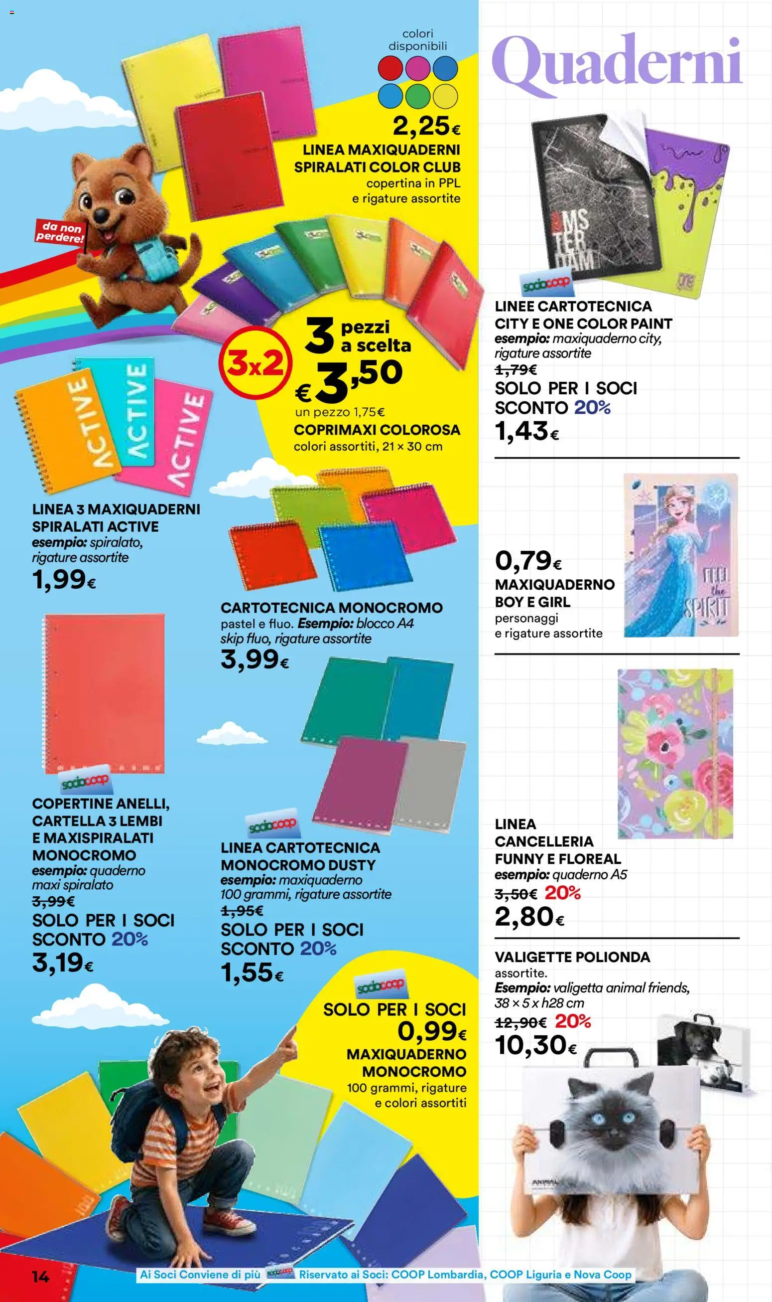 Volantino Ipercoop del 09/07/2026 | Pagina: 14 | Prodotti: Quaderno, Valigetta