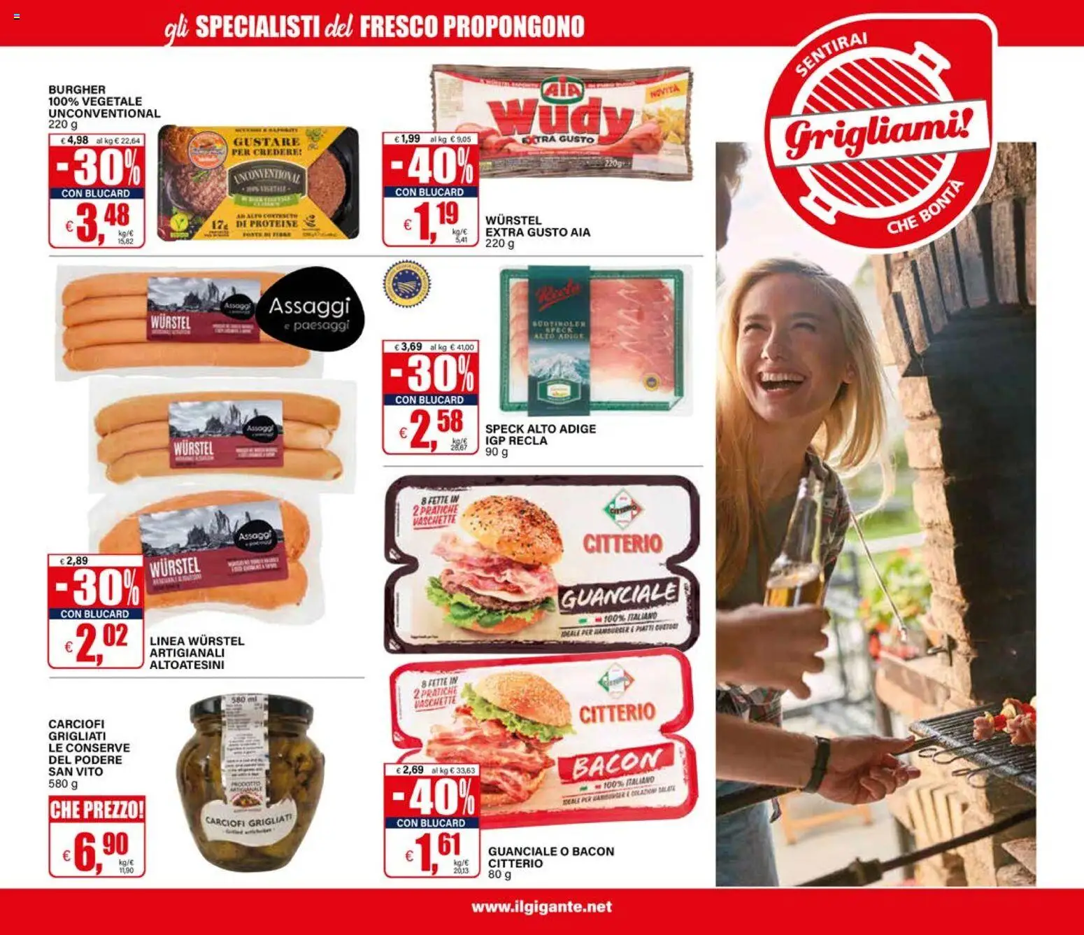 Volantino Il Gigante del 30/07/2026 | Pagina: 13 | Prodotti: Speck, Carciofi, Vaschette, Guanciale