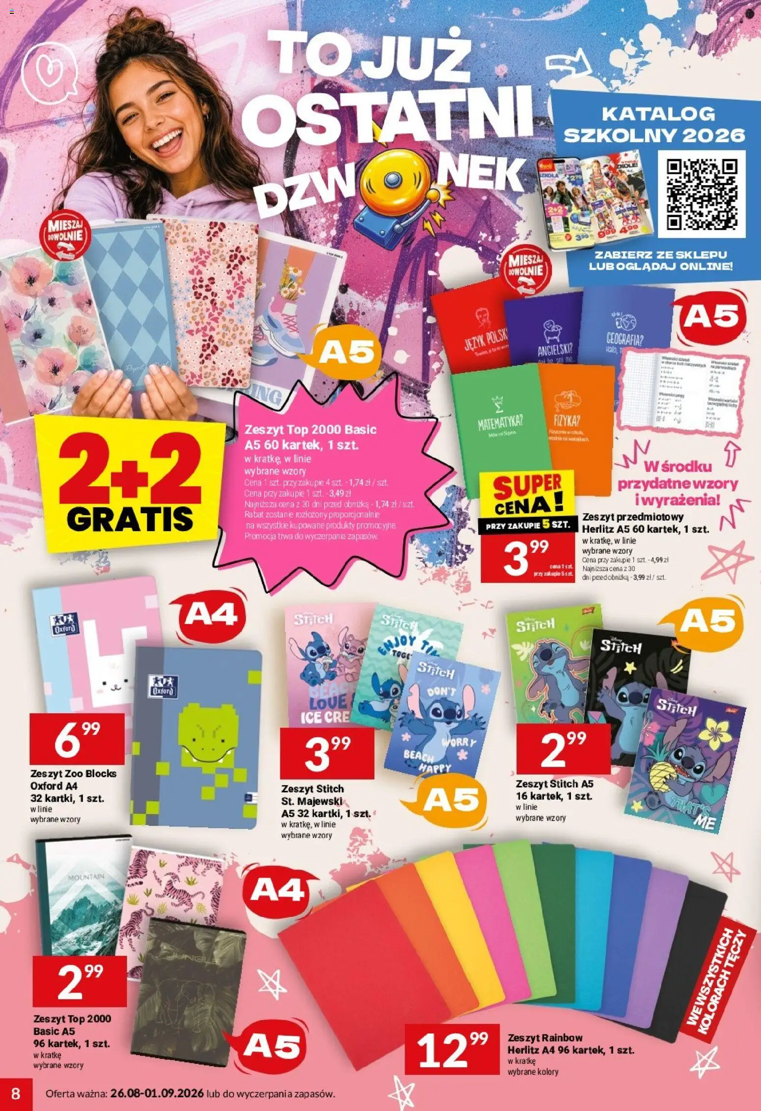 Twój Market gazetka od 26.08.2026 | Strona: 8 | Produkty: Top, Zeszyt