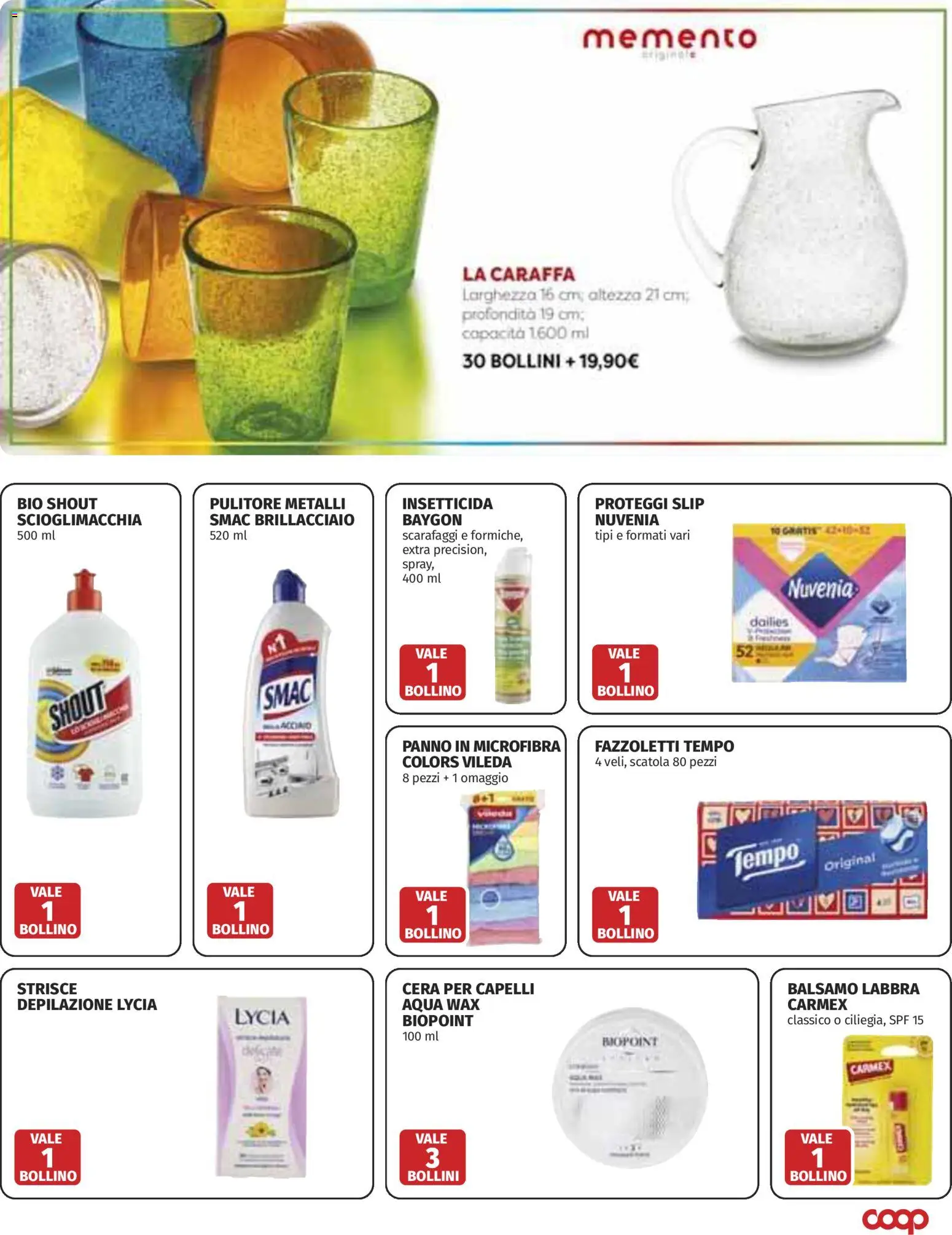 Volantino COOP del 11.06.2026 | Pagina: 23 | Prodotti: Caraffa, Proteggi slip, Fazzoletti, Insetticida