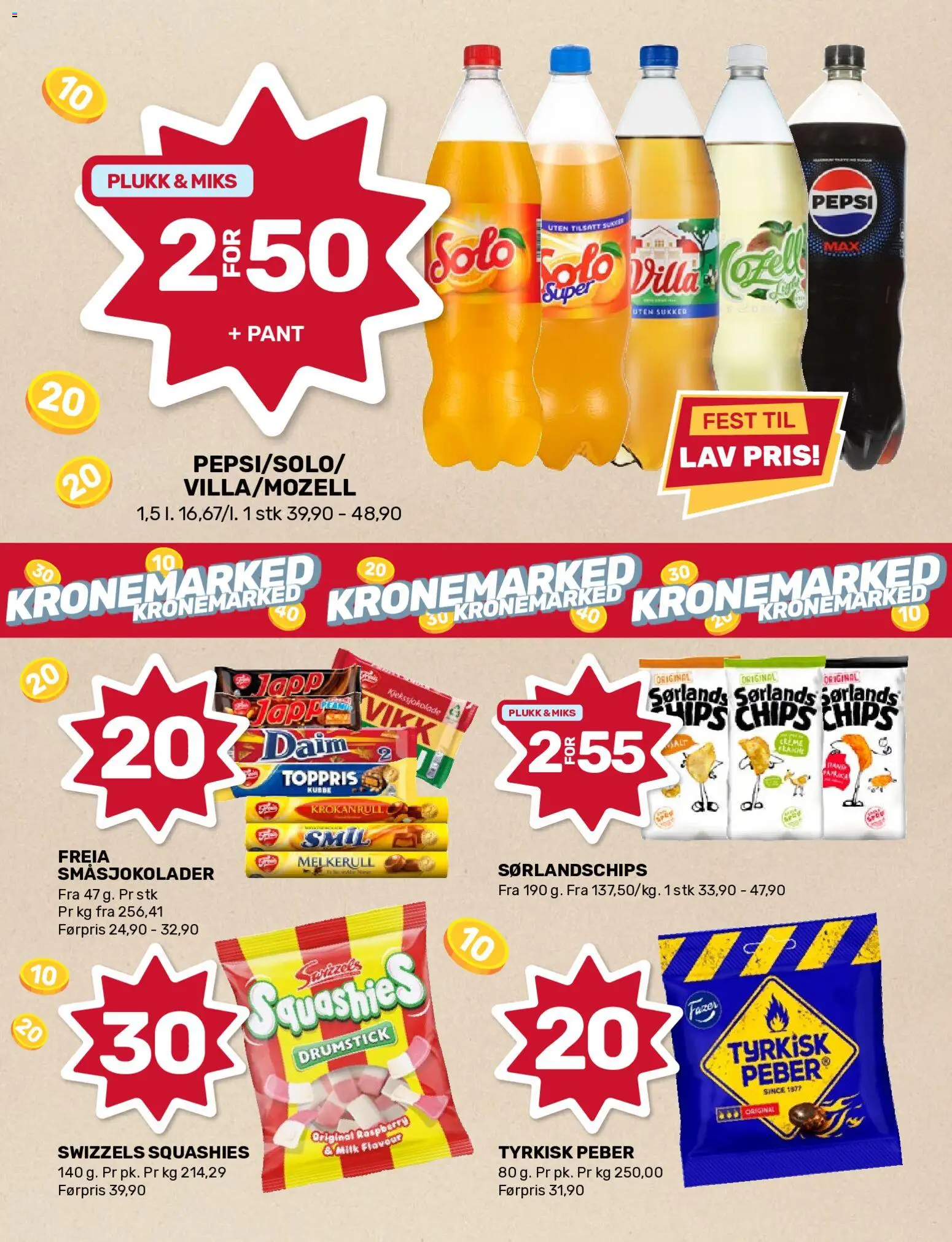 {H1} | Side: 4 | Produkter: Chips, 1, Pepsi, Sørlandschips