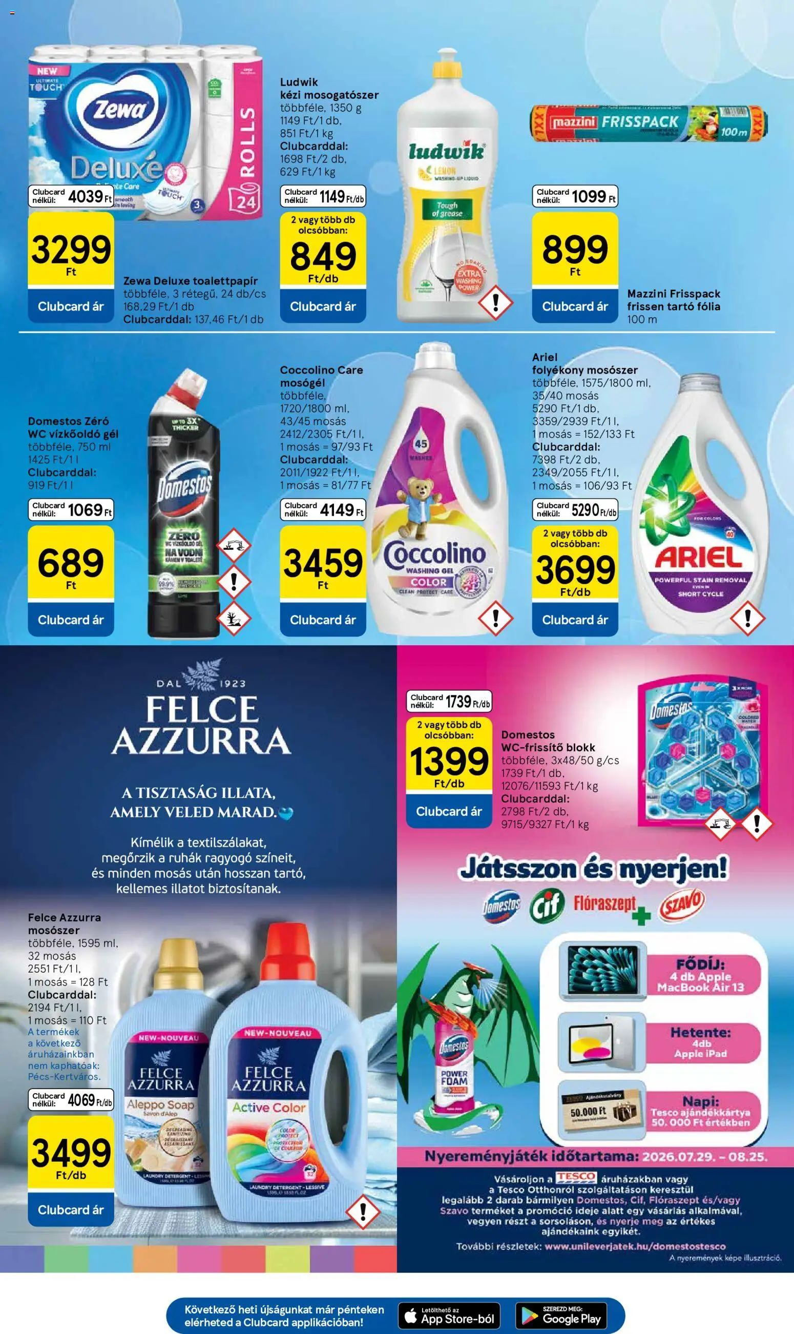 Tesco akciós ujság - amely érvényes a következő dátumtól: 2026.08.18. | Oldal: 31 | Termékek: Coccolino, Fólia, Mosószer, Gél