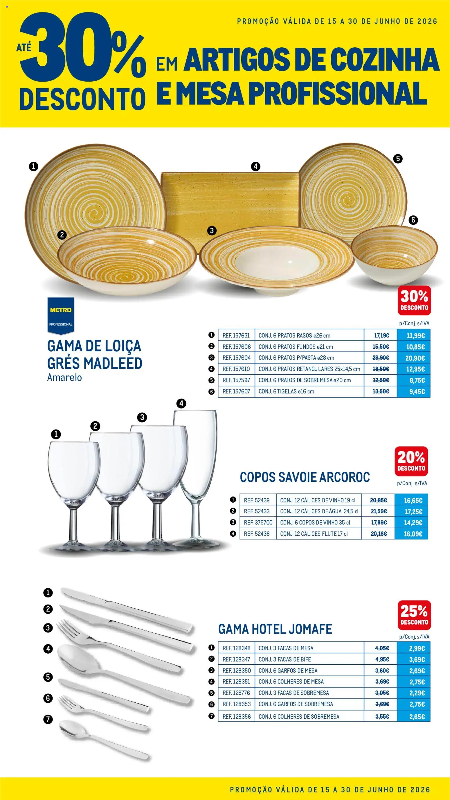 Makro Especial Artigos de Cozinha e Mesa Descontos até 30 │ válido de 15.06.2026 | Página: 1 | Produtos: Agua, Garfos, Mesa, Colheres