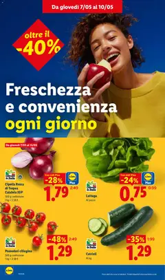 Anteprima del volantino Lattuga, Al pezzo valido a partire dal 07.05.2026 | Pagina: 8 | Prodotti: Cetrioli, Pomodori, Lattuga