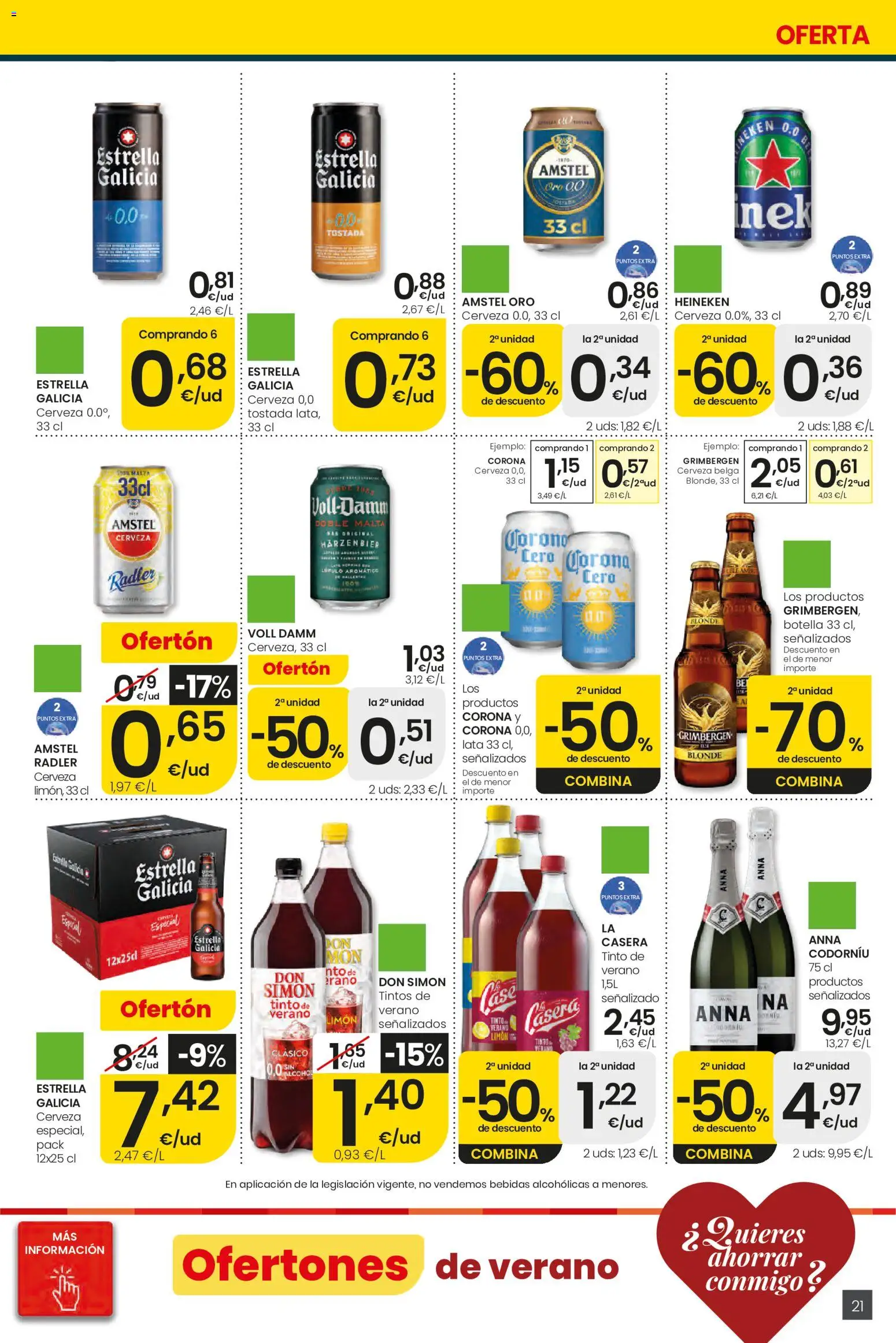 Eroski Ofertones de verano │ válido desde el 28.05.2026 | Página: 21 | Productos: Cerveza, Σπανάκι