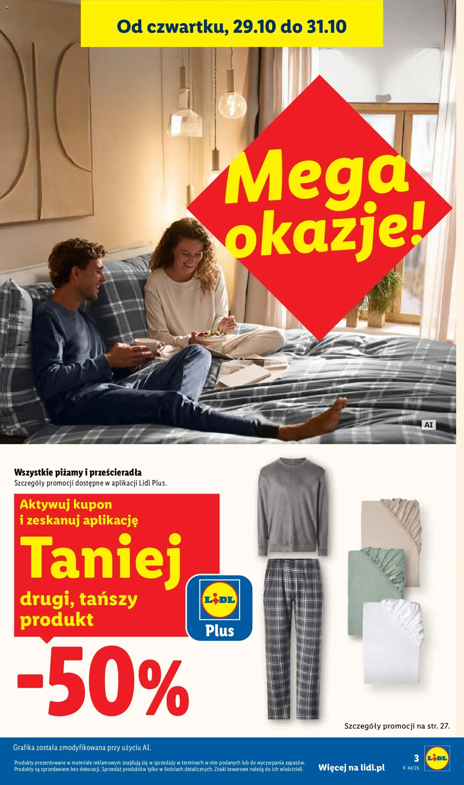 Lidl Katalog od 26.10.2026 | Strona: 3 | Produkty: Piżama, Przescieradla, Prześcieradło, Prześcieradło z gumką