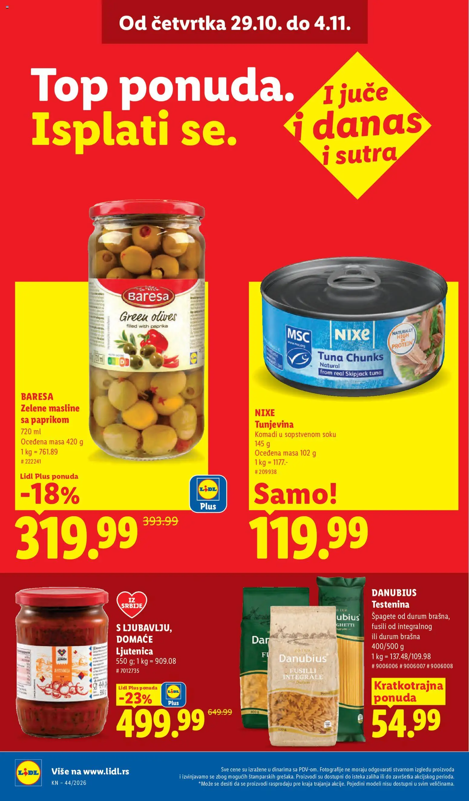 Lidl katalog - važi od 29.10.2026 | Strana: 30 | Proizvode: Masline, Pasta, Paprika, Ljutenica