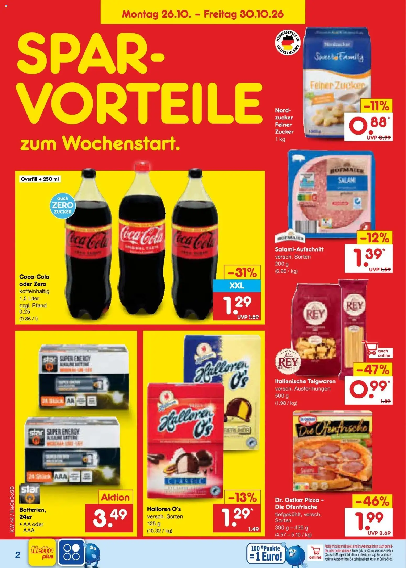 Netto Marken-Discount Prospekt Rostock – gültig ab 26.10.2026 | Seite: 8 | Produkte: Energy, Zucker, Salami, Pizza