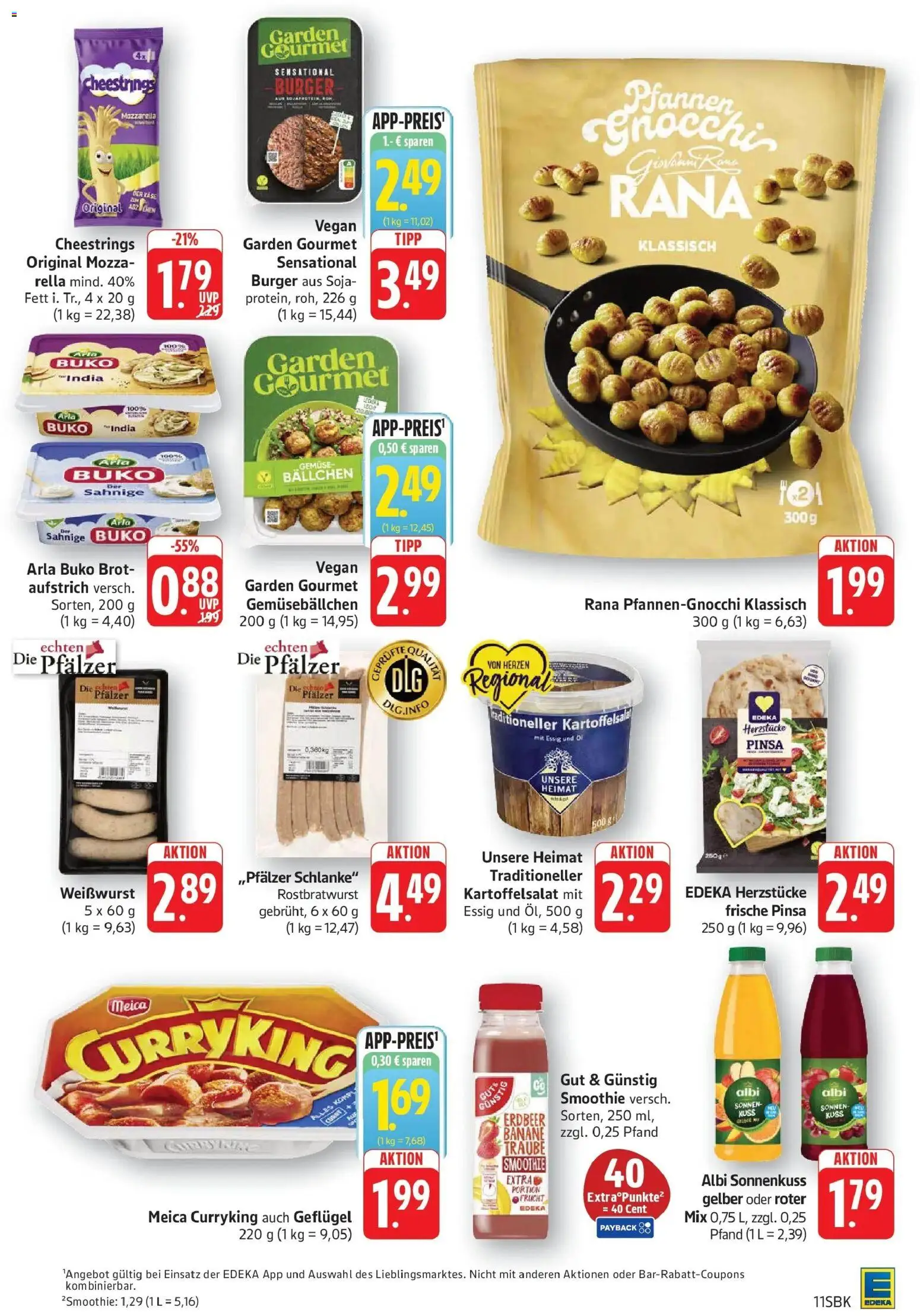 Edeka Prospekt Walldorf (ab 28.09.2026) » Angebote Online | Seite: 11 | Produkte: Gnocchi, Käse, Essig, Brot