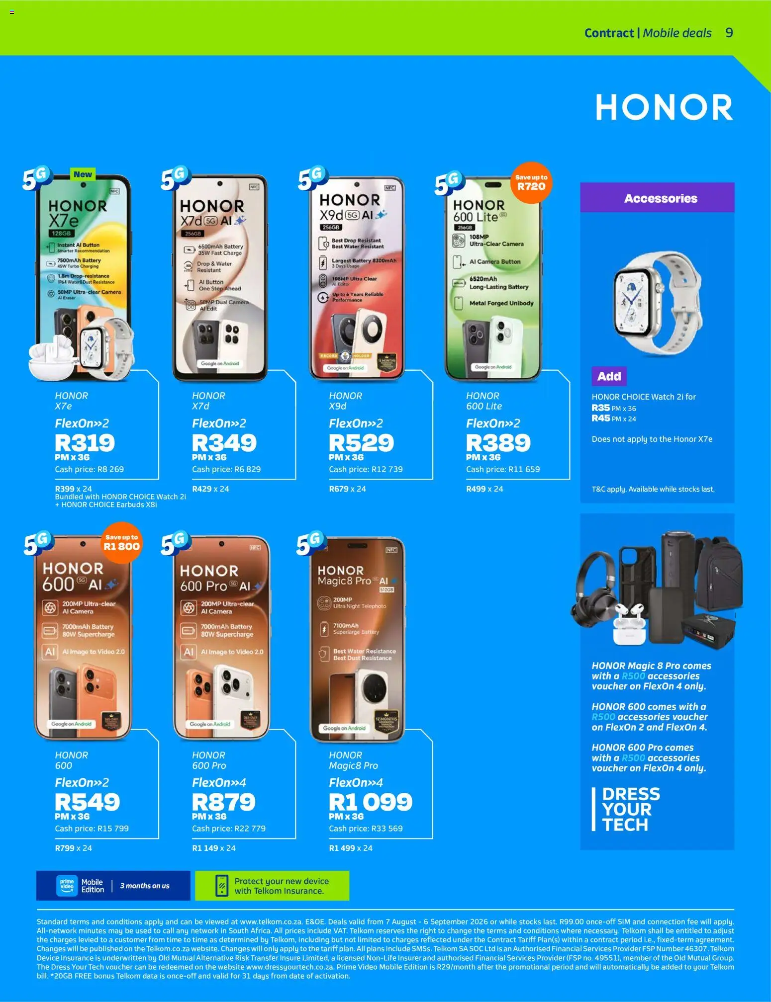 New Telkom catalogue – valid from 07/08/2026 | Page: 9 | Products: Dress, Data, Battery, Water