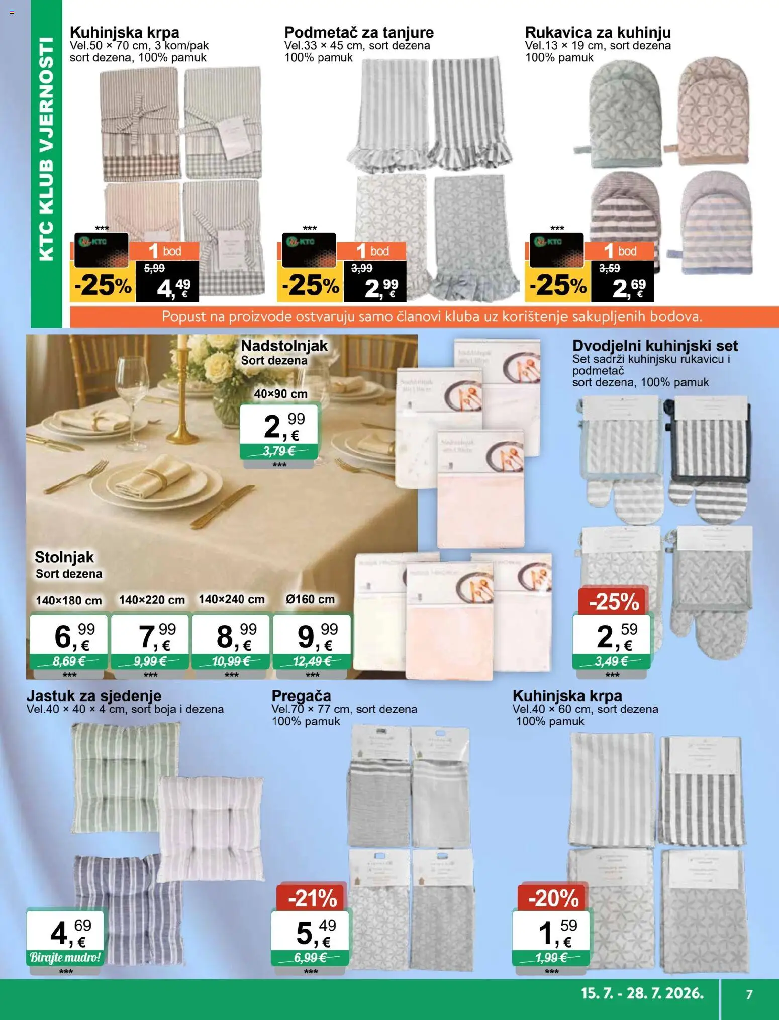 KTC katalog | vrijedi od 15.07.2026 | Stranica: 7 | Proizvodi: Jastuk, Krpa, Stolnjak
