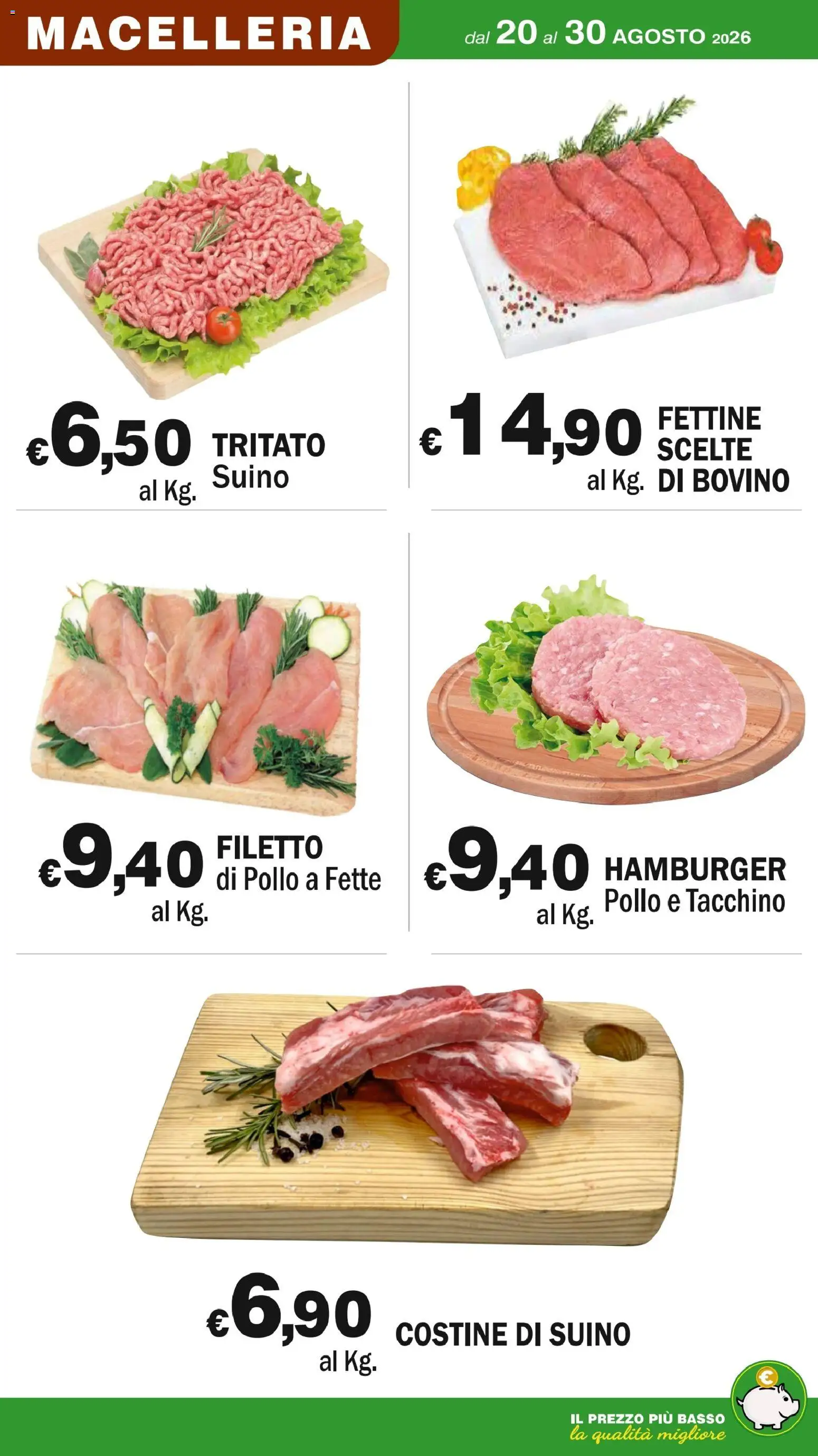 Volantino Primo Prezzo del 20/08/2026 | Pagina: 43 | Prodotti: Filetto, Tacchino, Basso, Hamburger