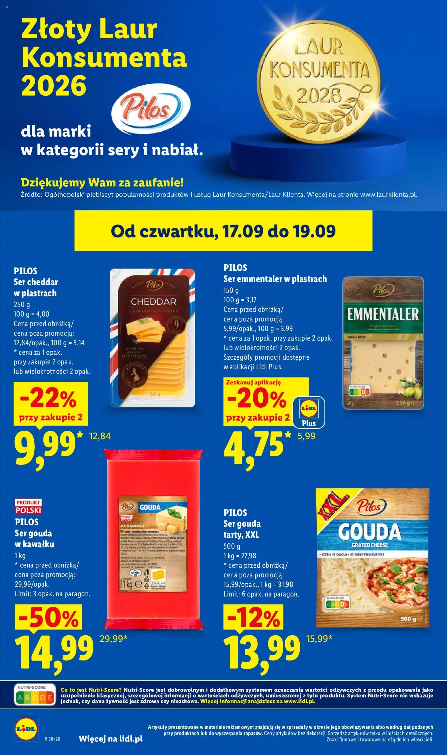 Lidl Polsko leták od 17.09.2026 | Strana: 58 | Produkty: Gouda, Cheddar